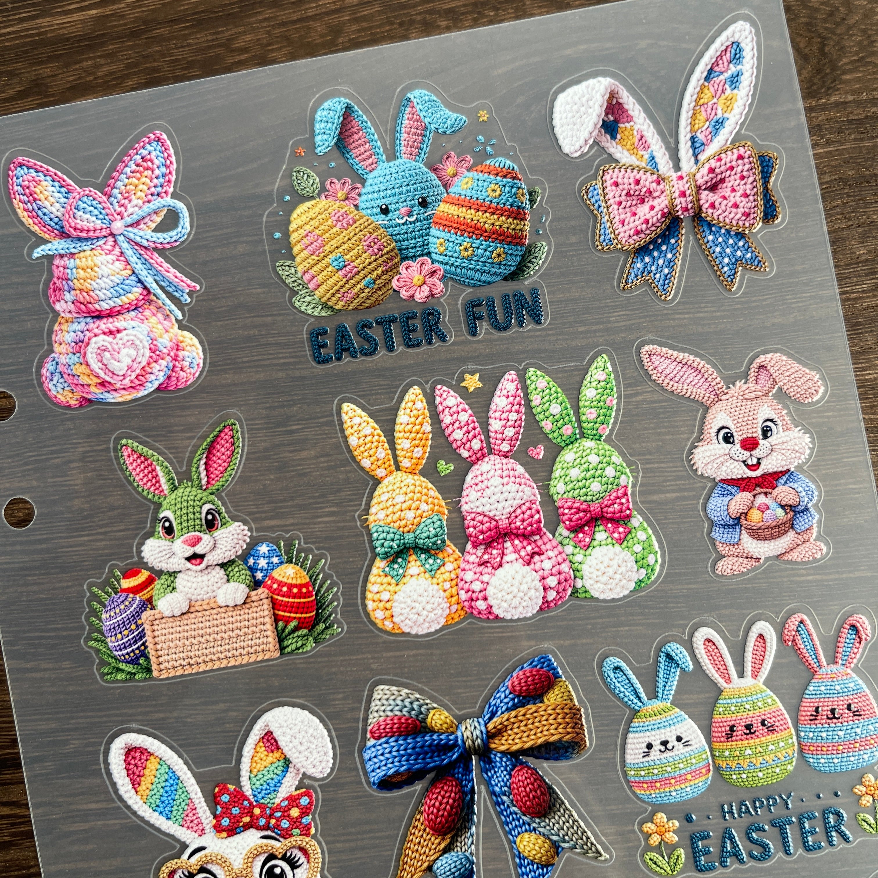 3D Easter Artificial Yarn PET Sticker 1 Pcs