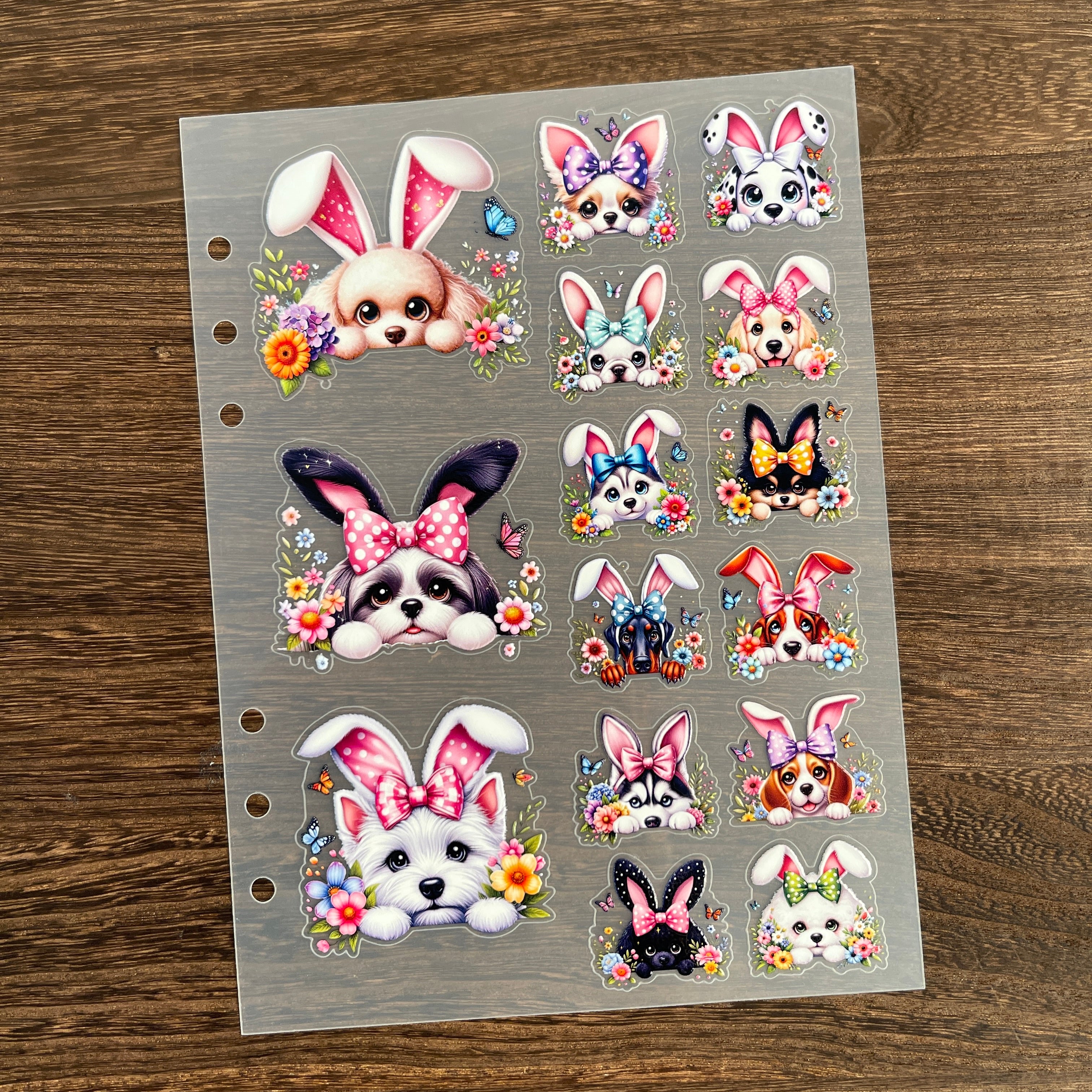3D Easter Puppy PET Sticker 1 Pcs