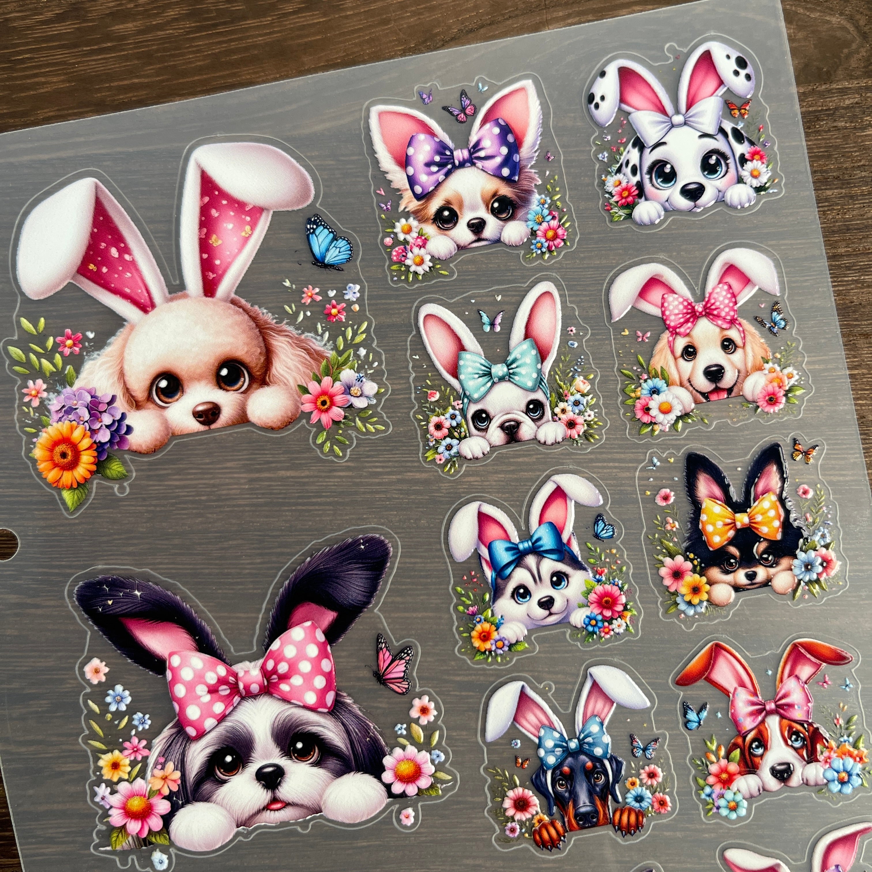 3D Easter Puppy PET Sticker 1 Pcs