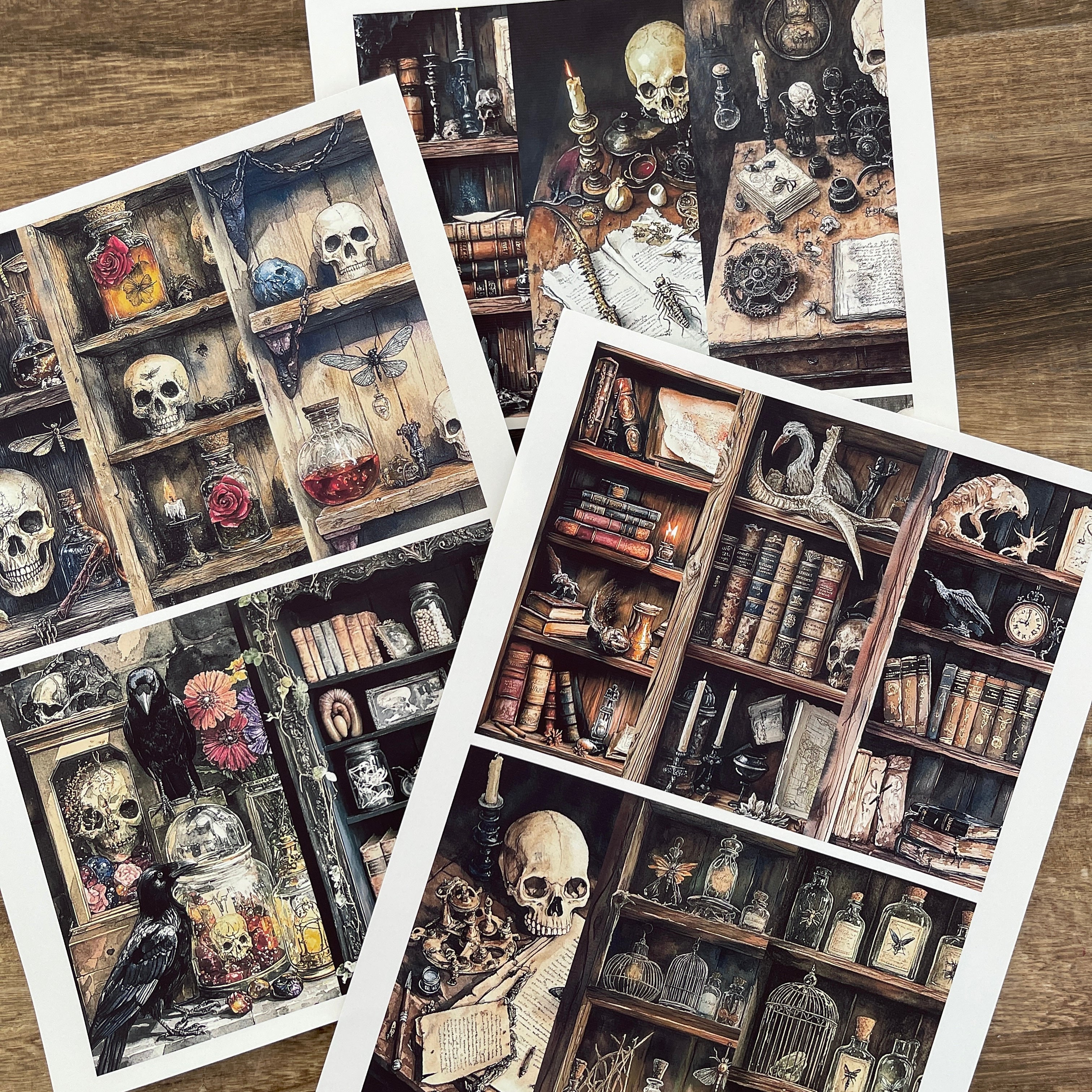 A4 size Skull Magic Academy Style paper 3 pcs