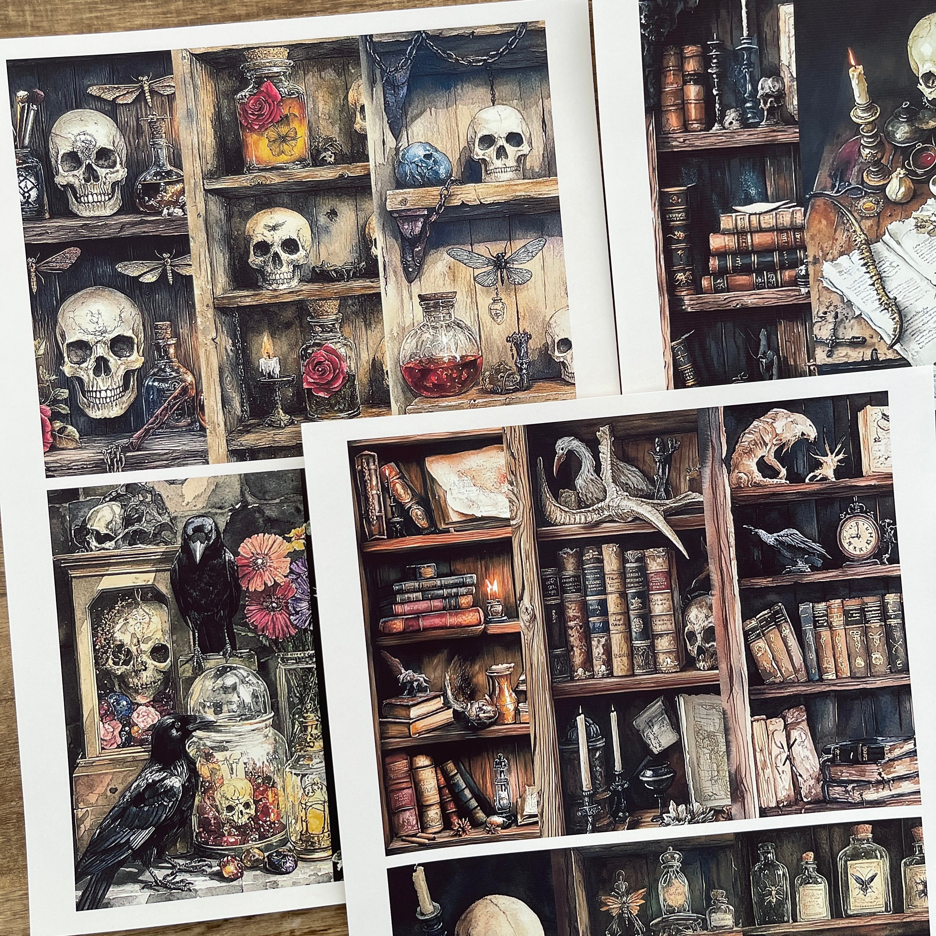 A4 size Skull Magic Academy Style paper 3 pcs