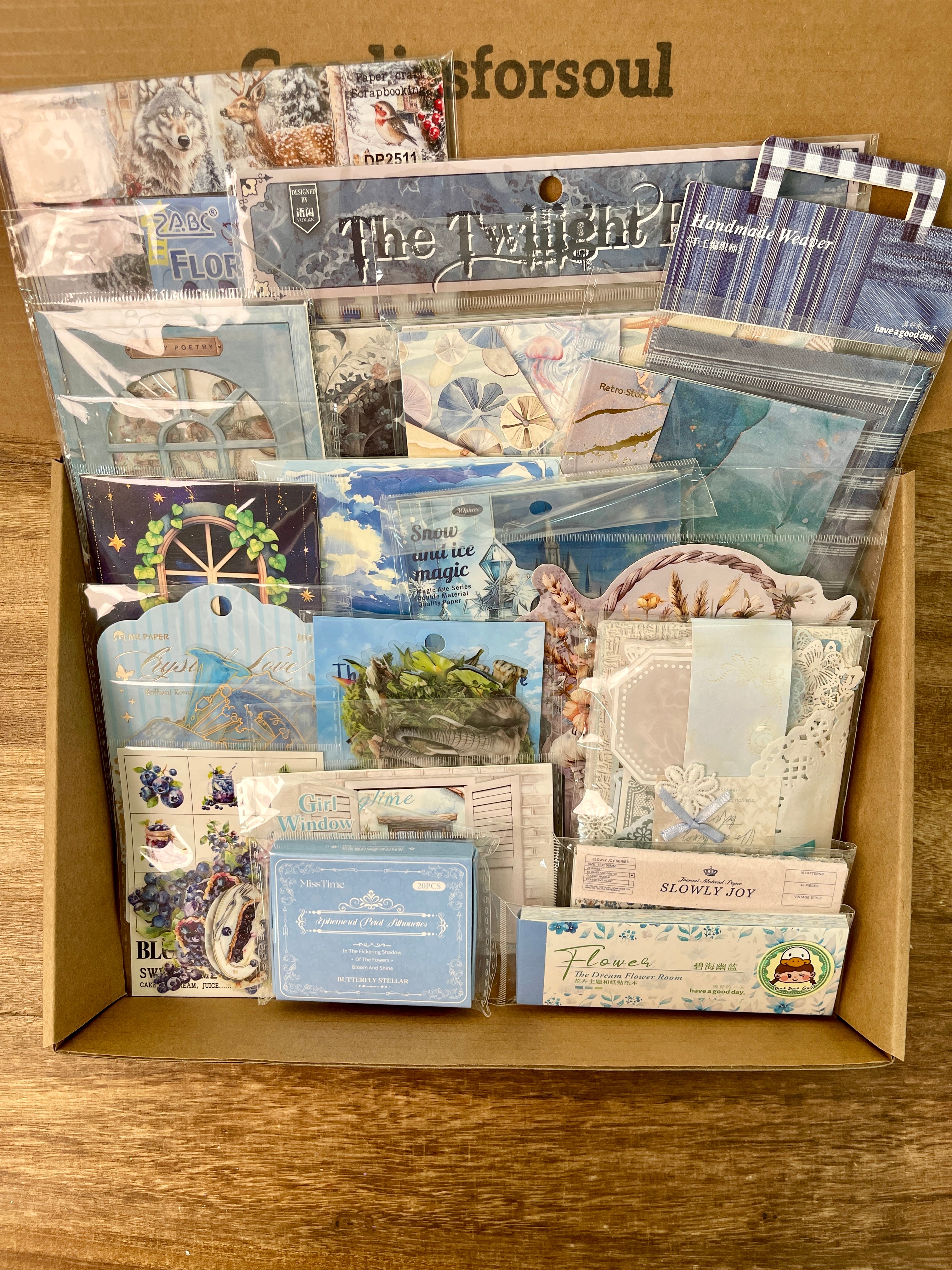 Blue journaling supplies mixed bundle