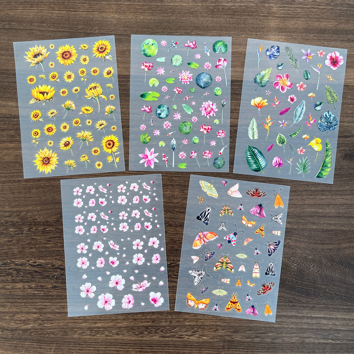 Sunflower and daisy sticker sheets