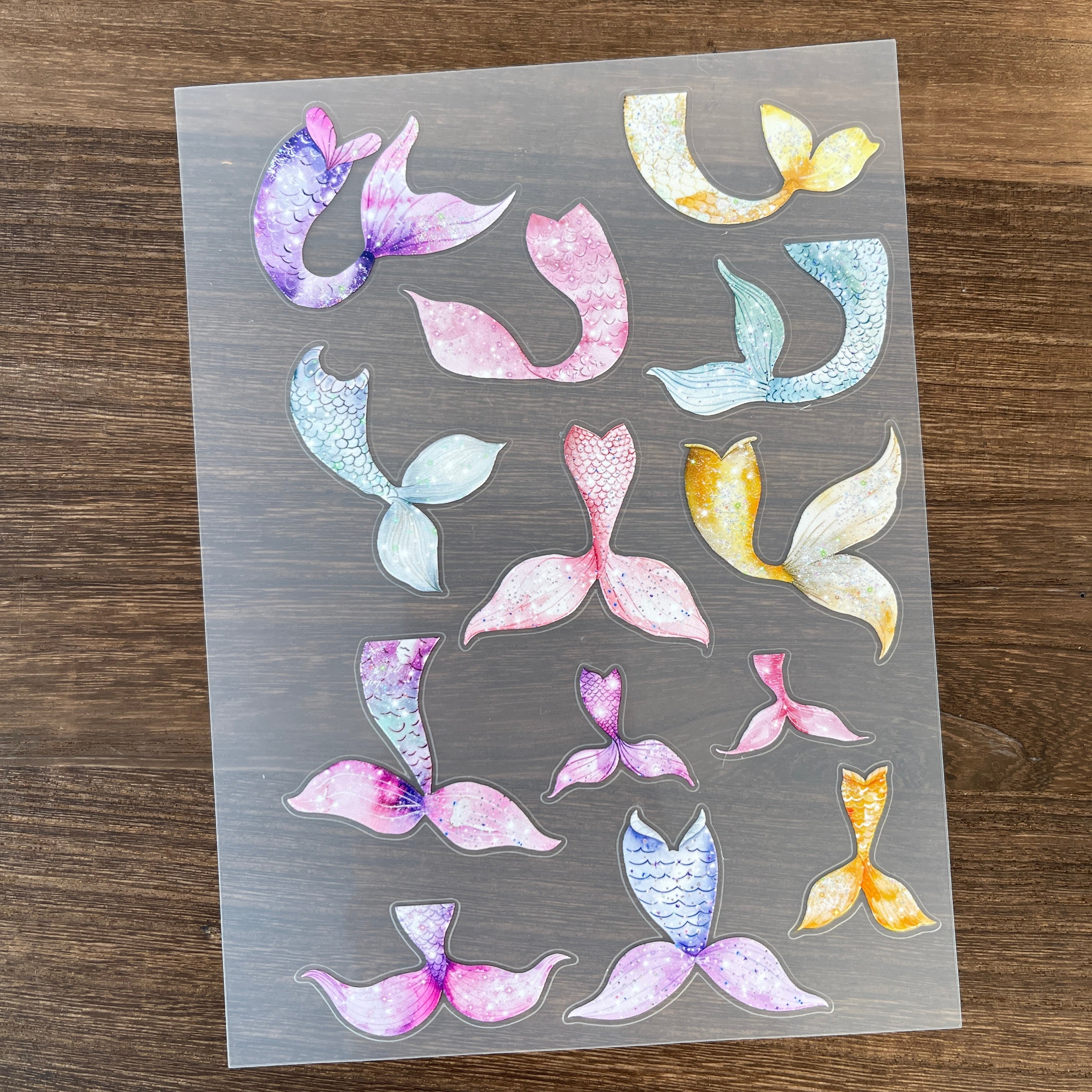 3D Mermaid Tail PET Sticker 1 Pcs