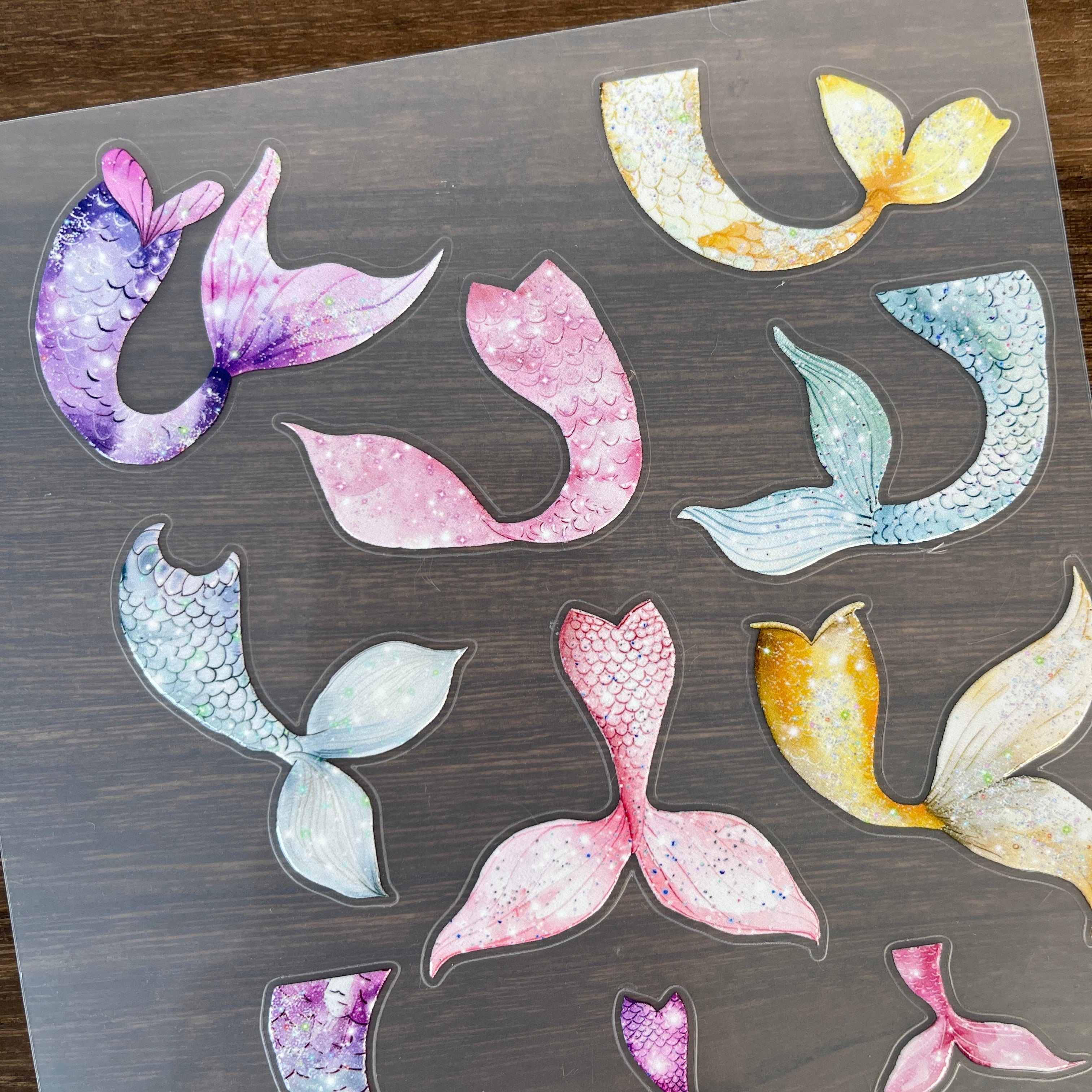 3D Mermaid Tail PET Sticker 1 Pcs