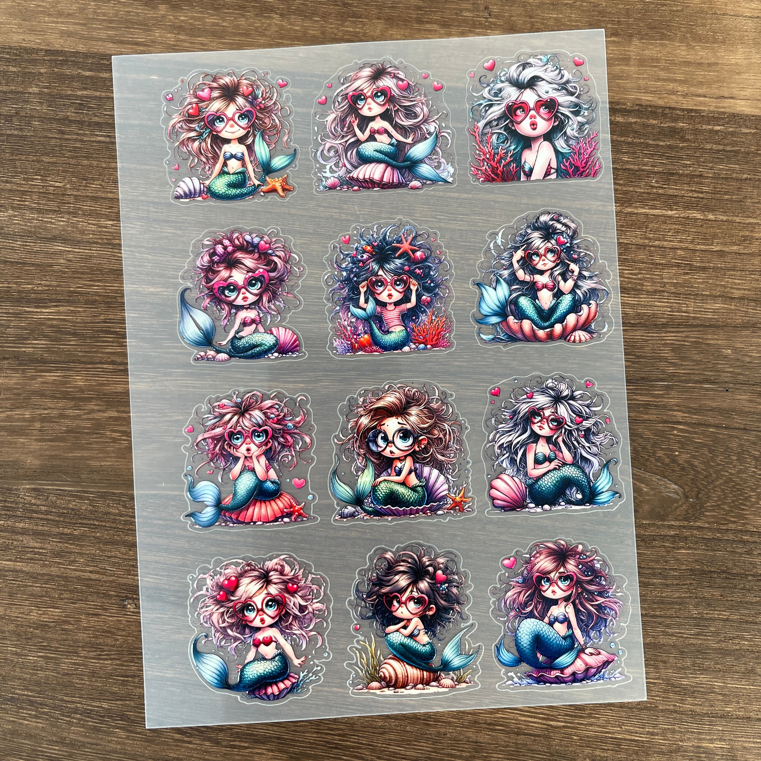 3D Mermaid PET Sticker 1 Pcs