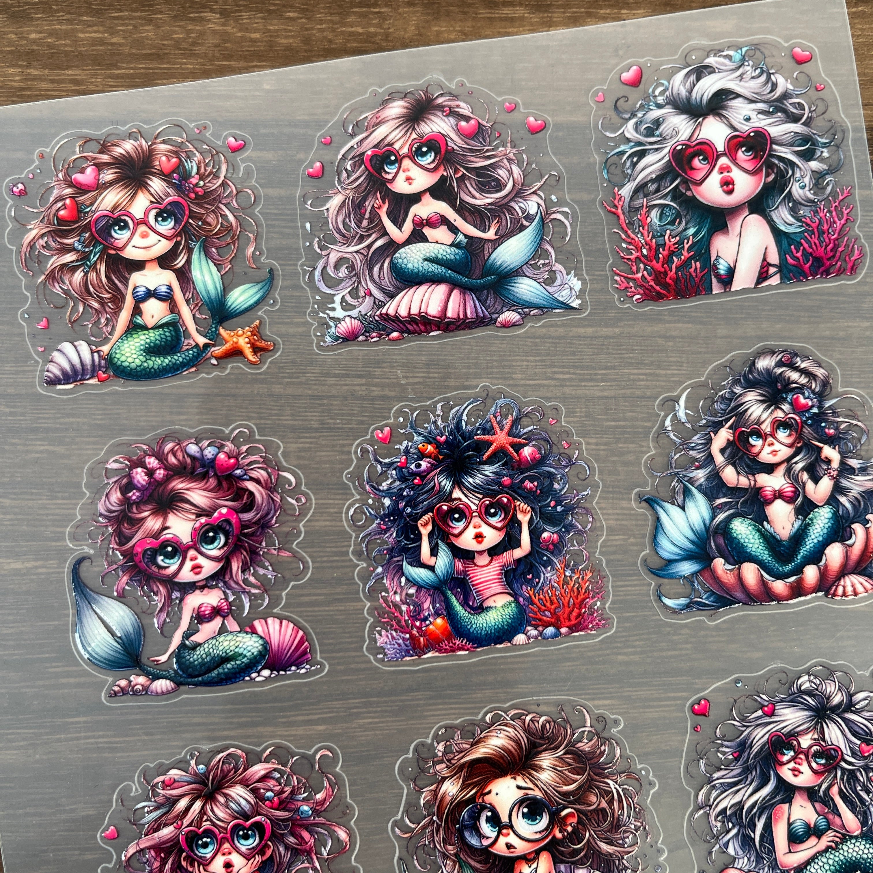3D Mermaid PET Sticker 1 Pcs