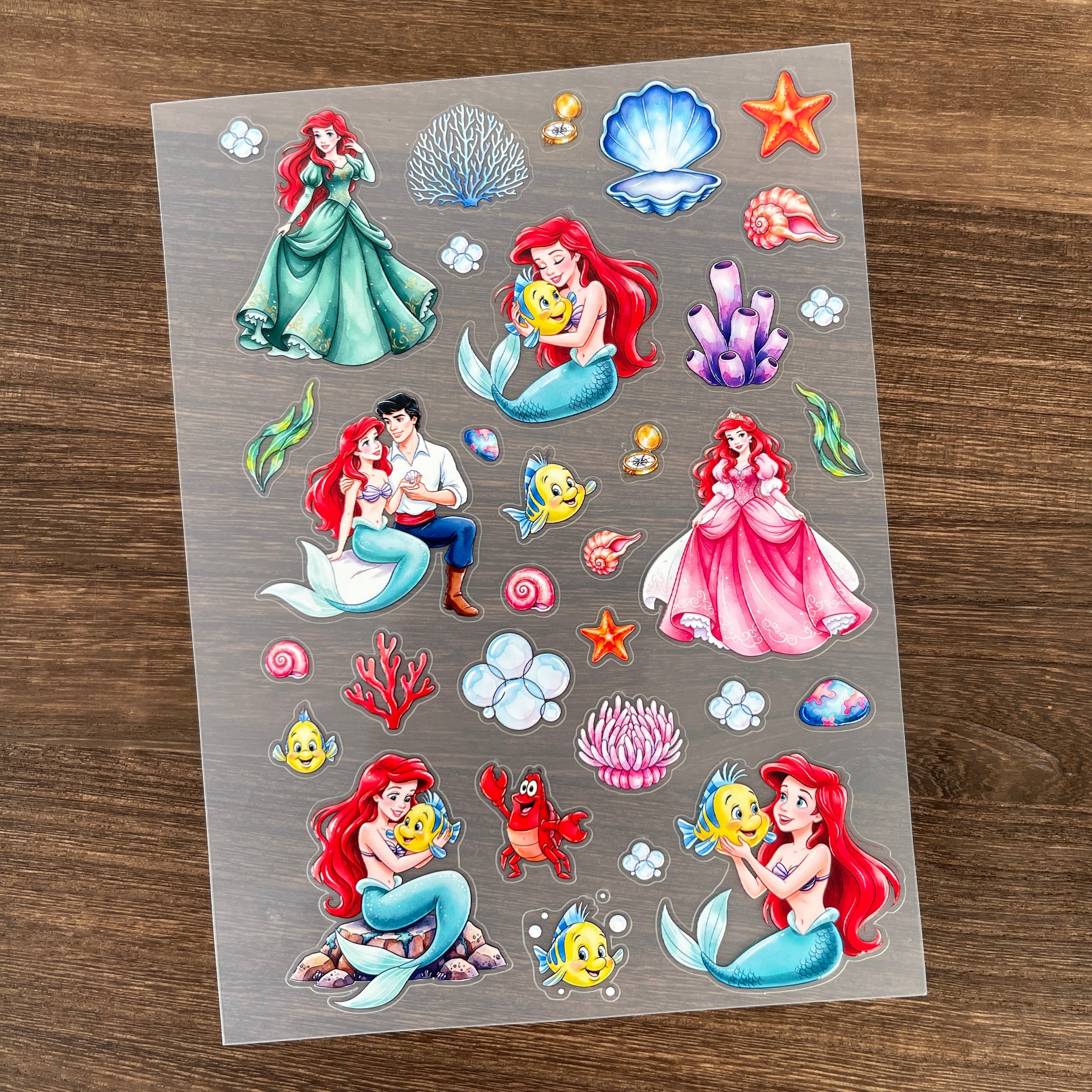 3D Mermaid Princess PET Sticker 1 Pcs