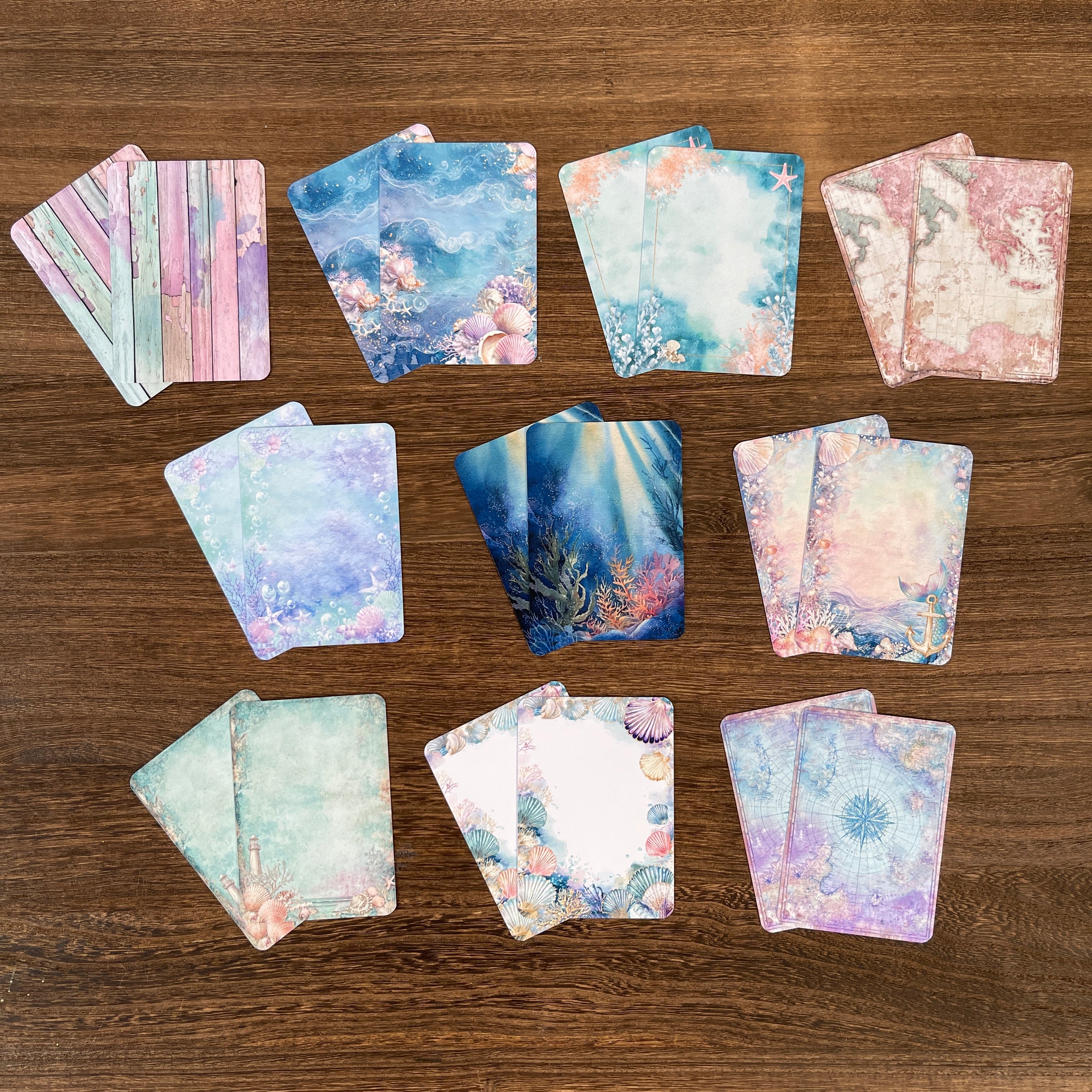 Mermaid background ATC cards 1 pack 20pcs 2.5*3.5 inch