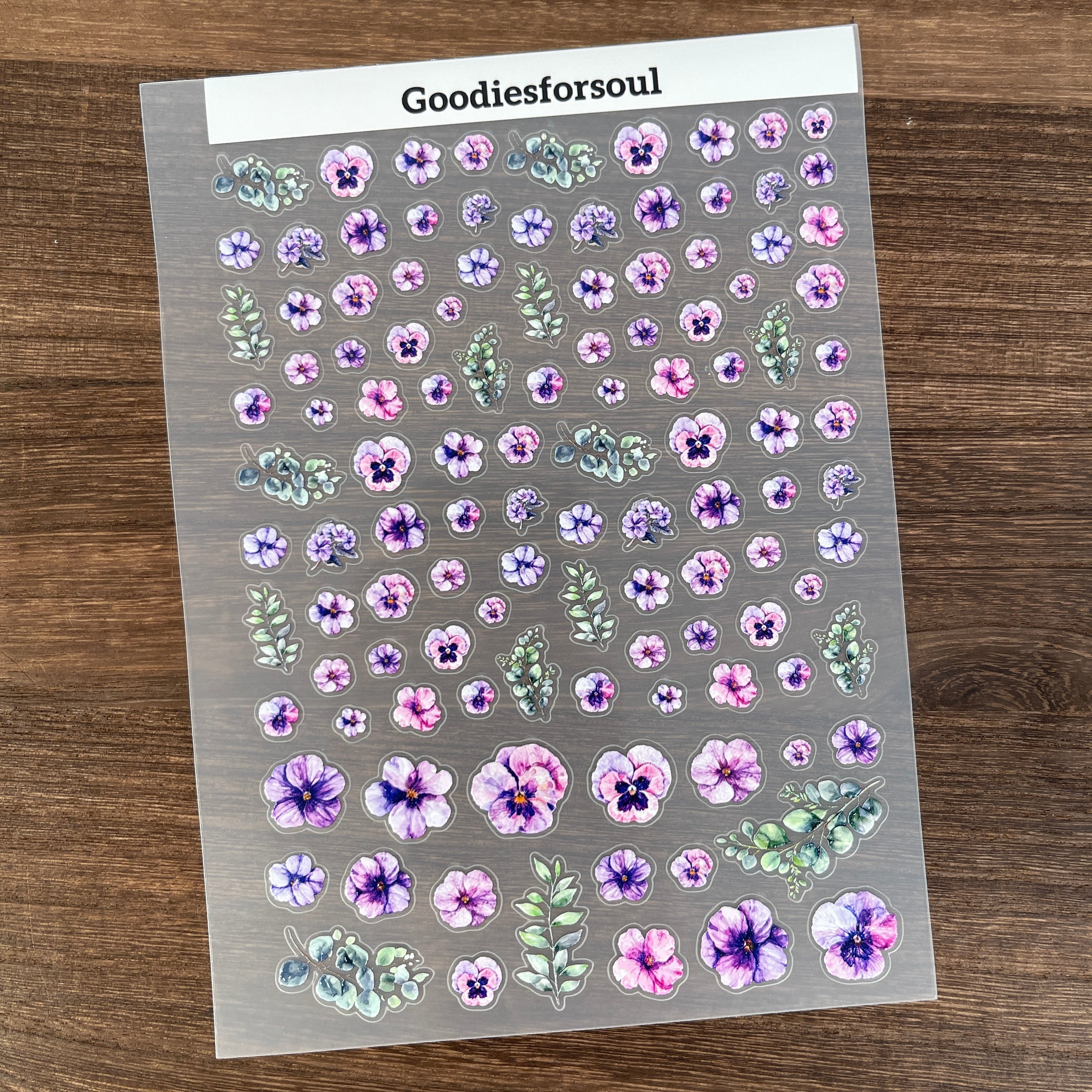 3D Violet PET Sticker 1 Pcs