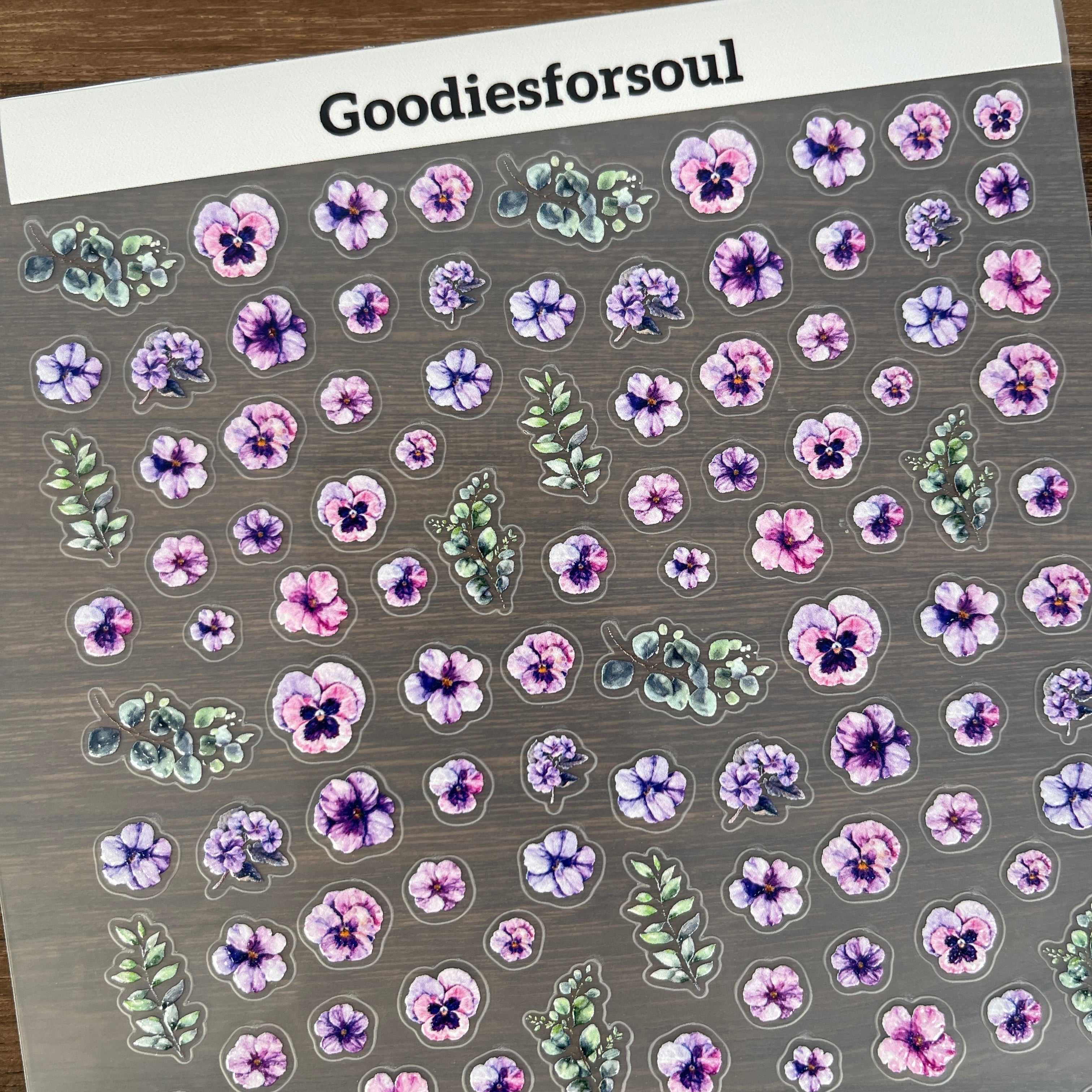 3D Violet PET Sticker 1 Pcs
