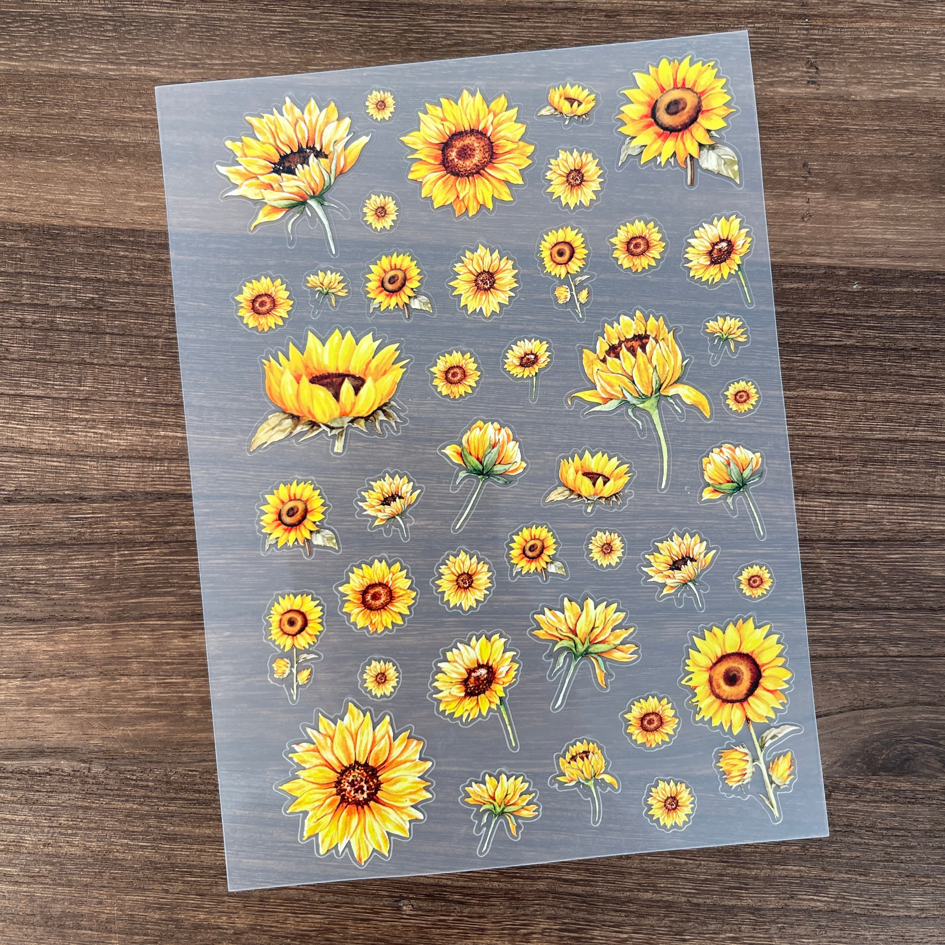 3D Sunflower PET Sticker 1 Pcs