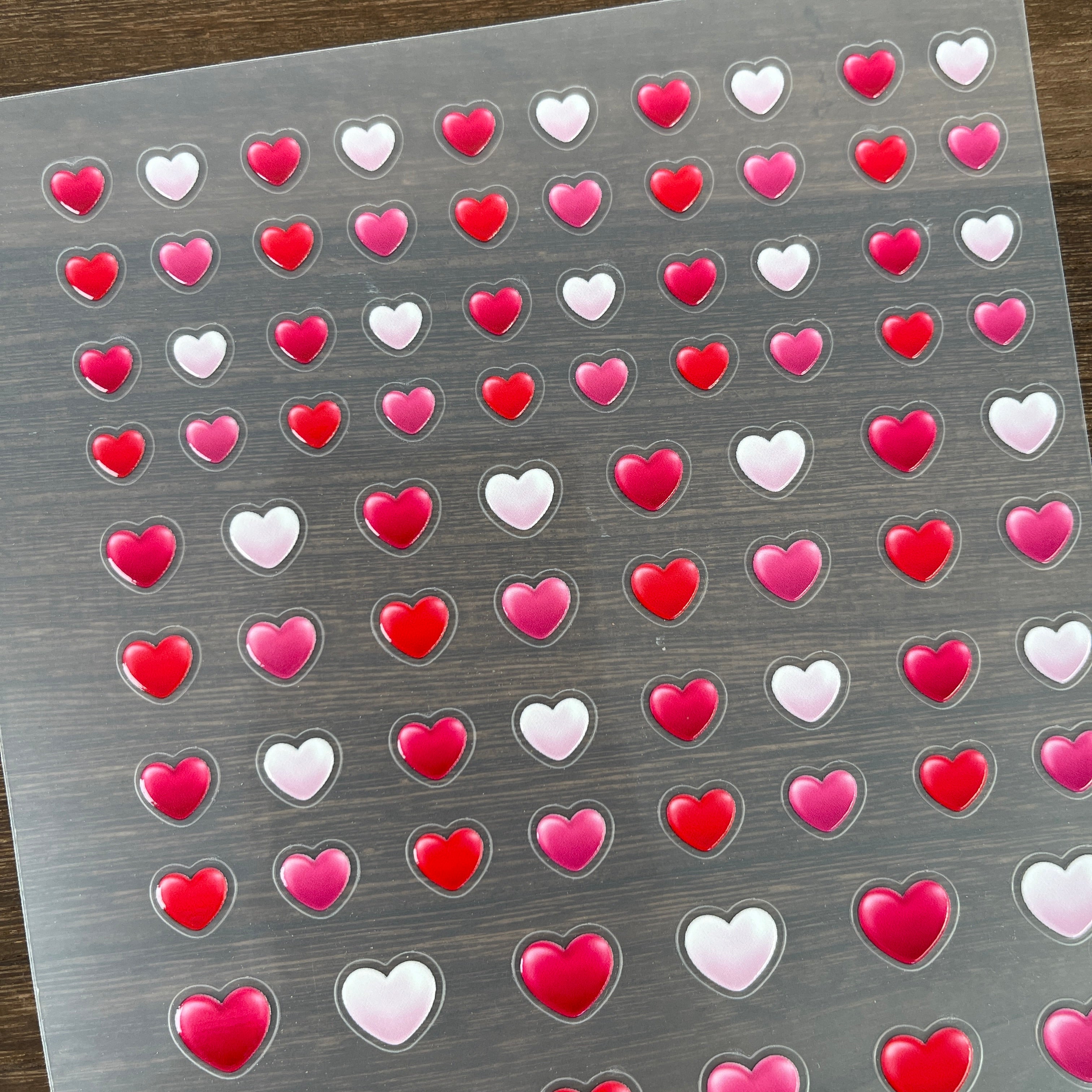 3D Heart-shaped PET Sticker 1 Pcs