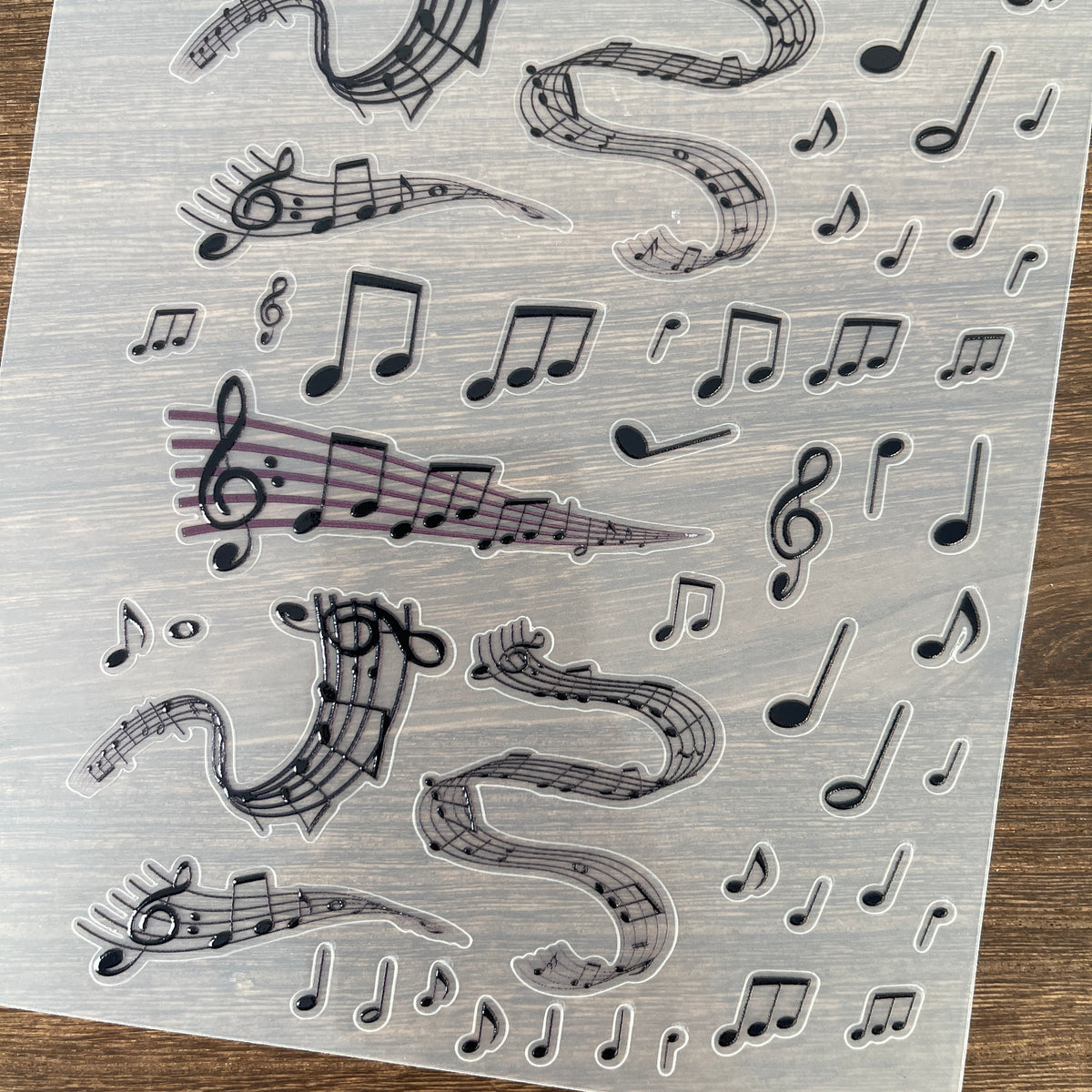 Full musical staff PET sticker sheet