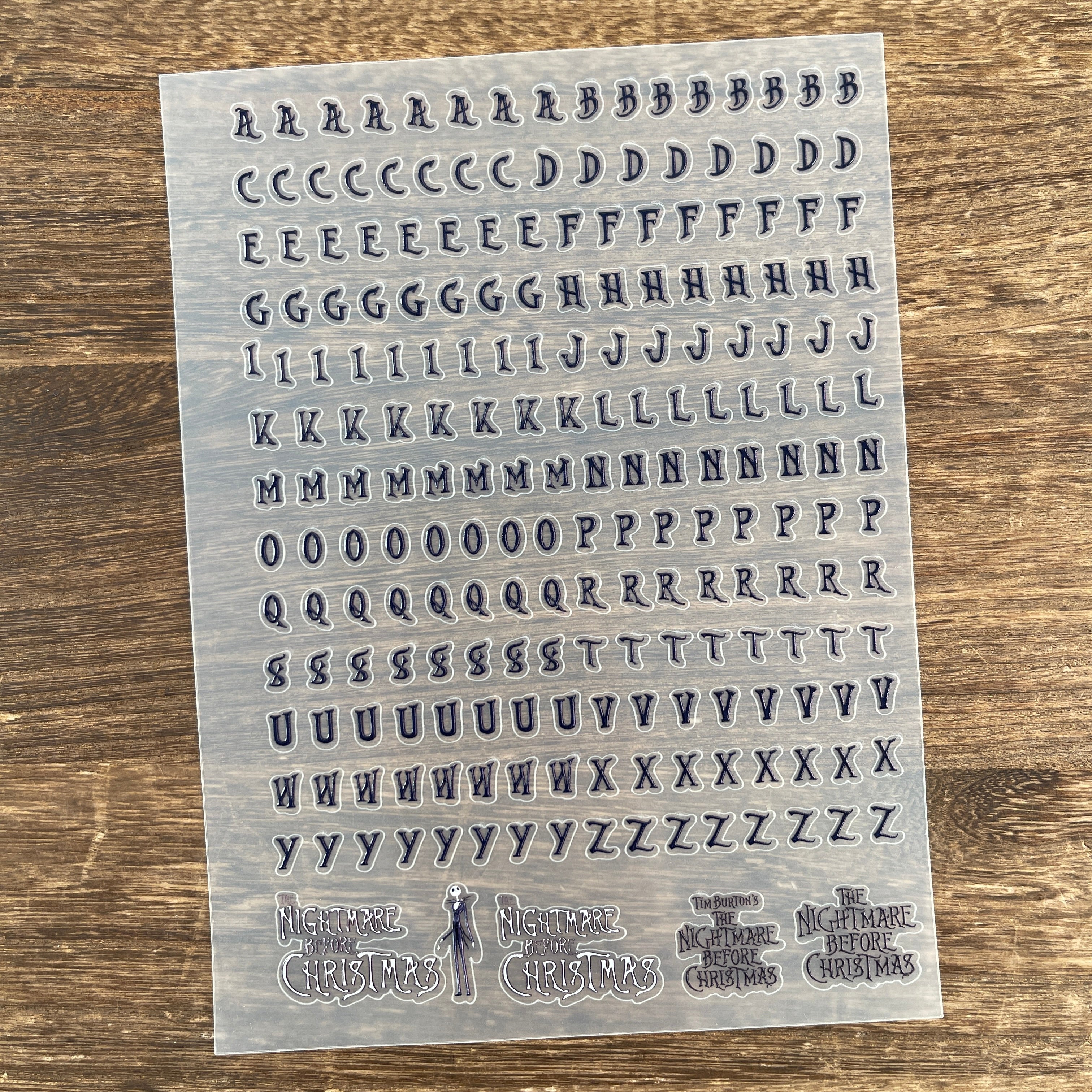 3D The nightmare before Christmas Style letter PET Sticker 1 Pcs