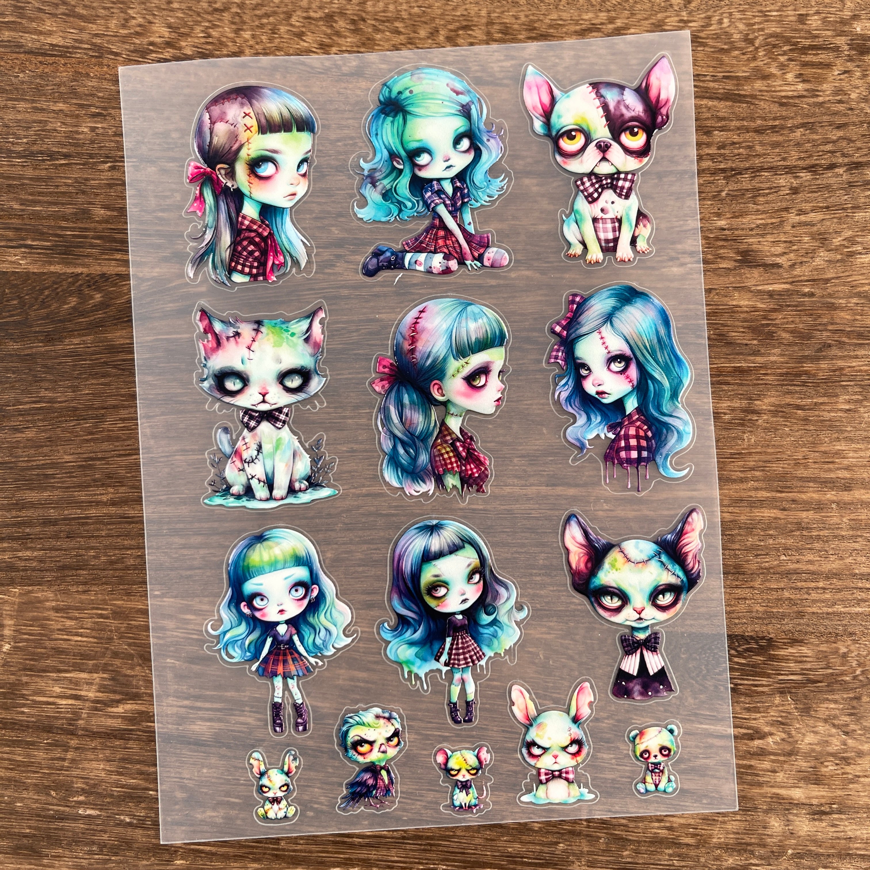 3D Green Doll PET Sticker 1 Pcs