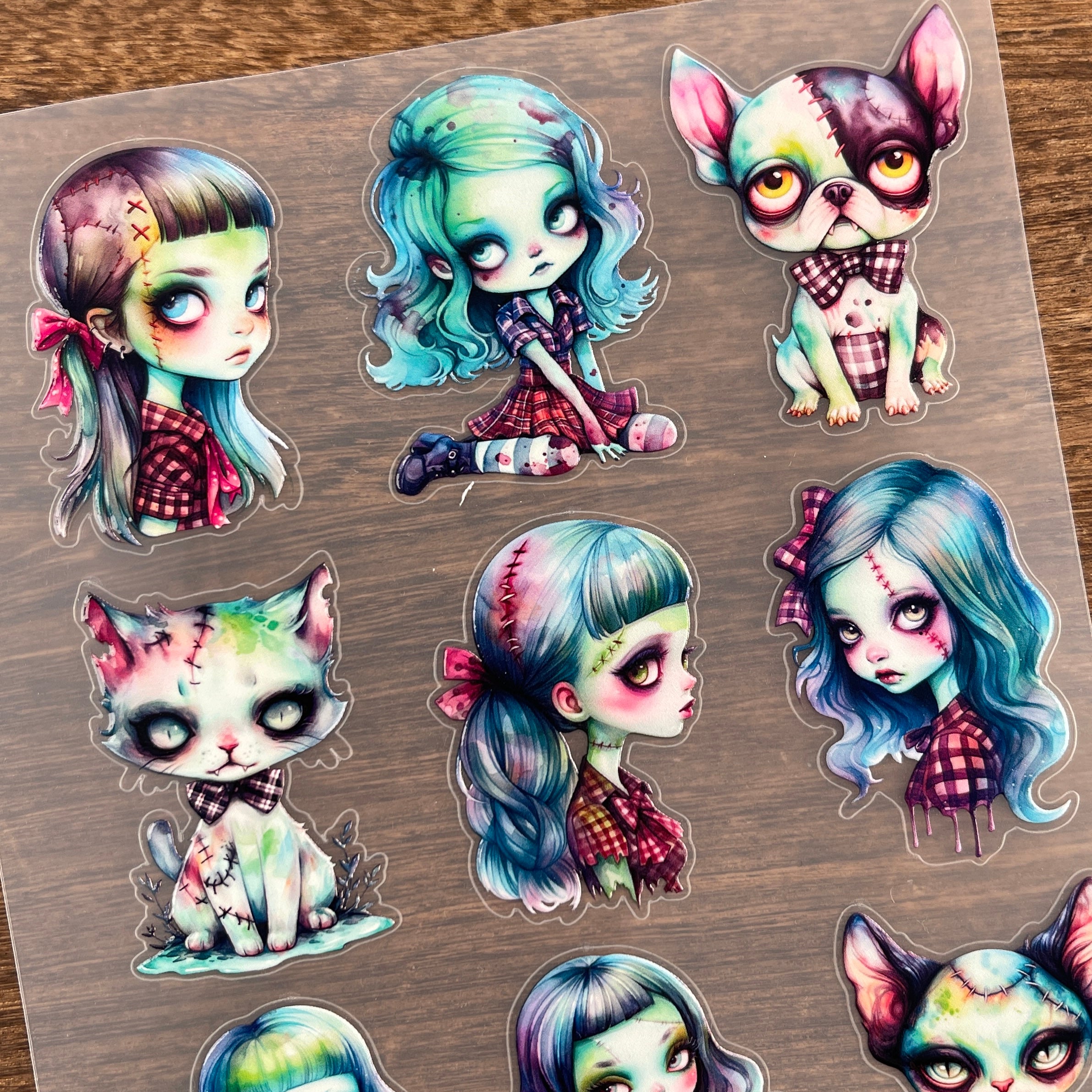 3D Green Doll PET Sticker 1 Pcs