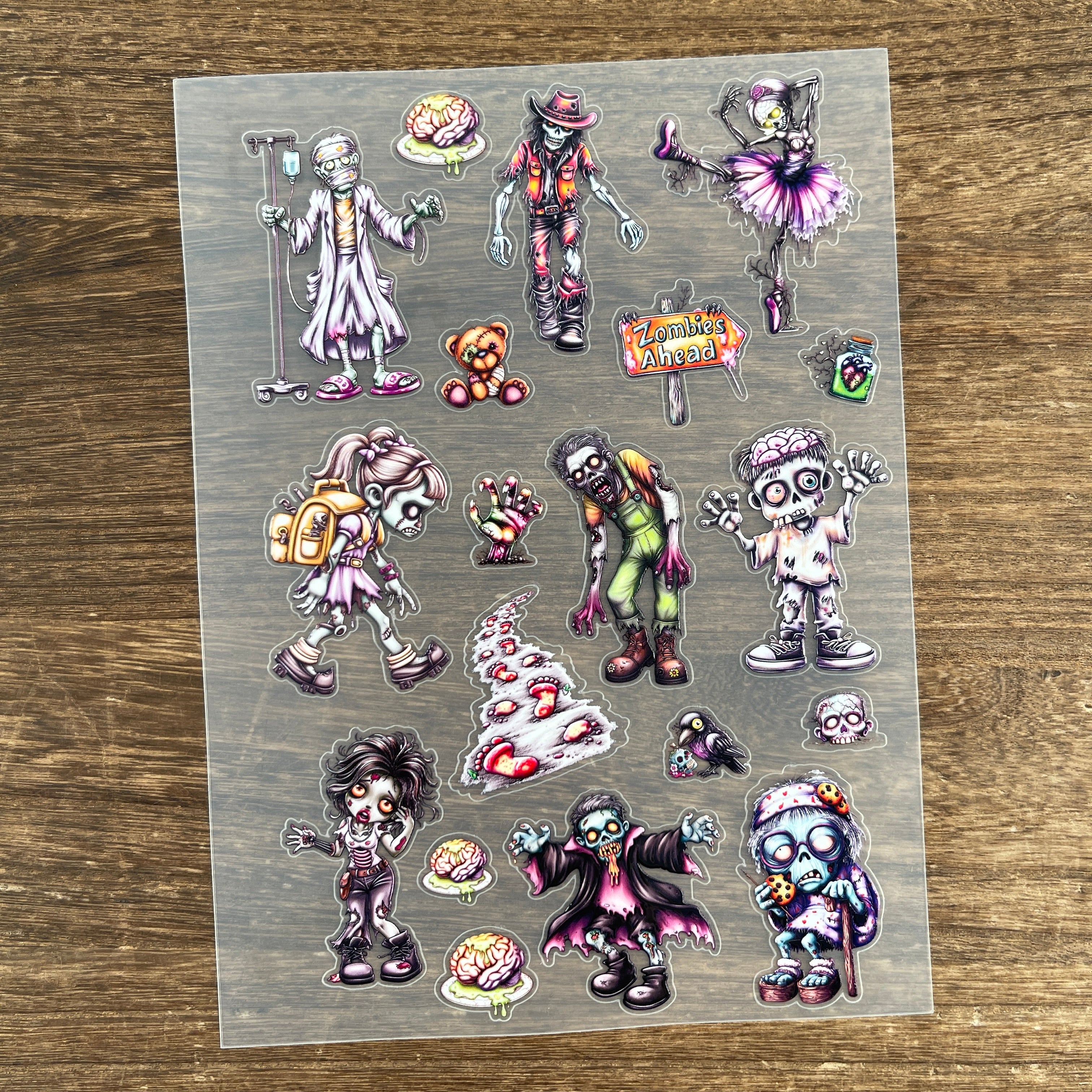 3D Zombie PET Sticker 1 Pcs
