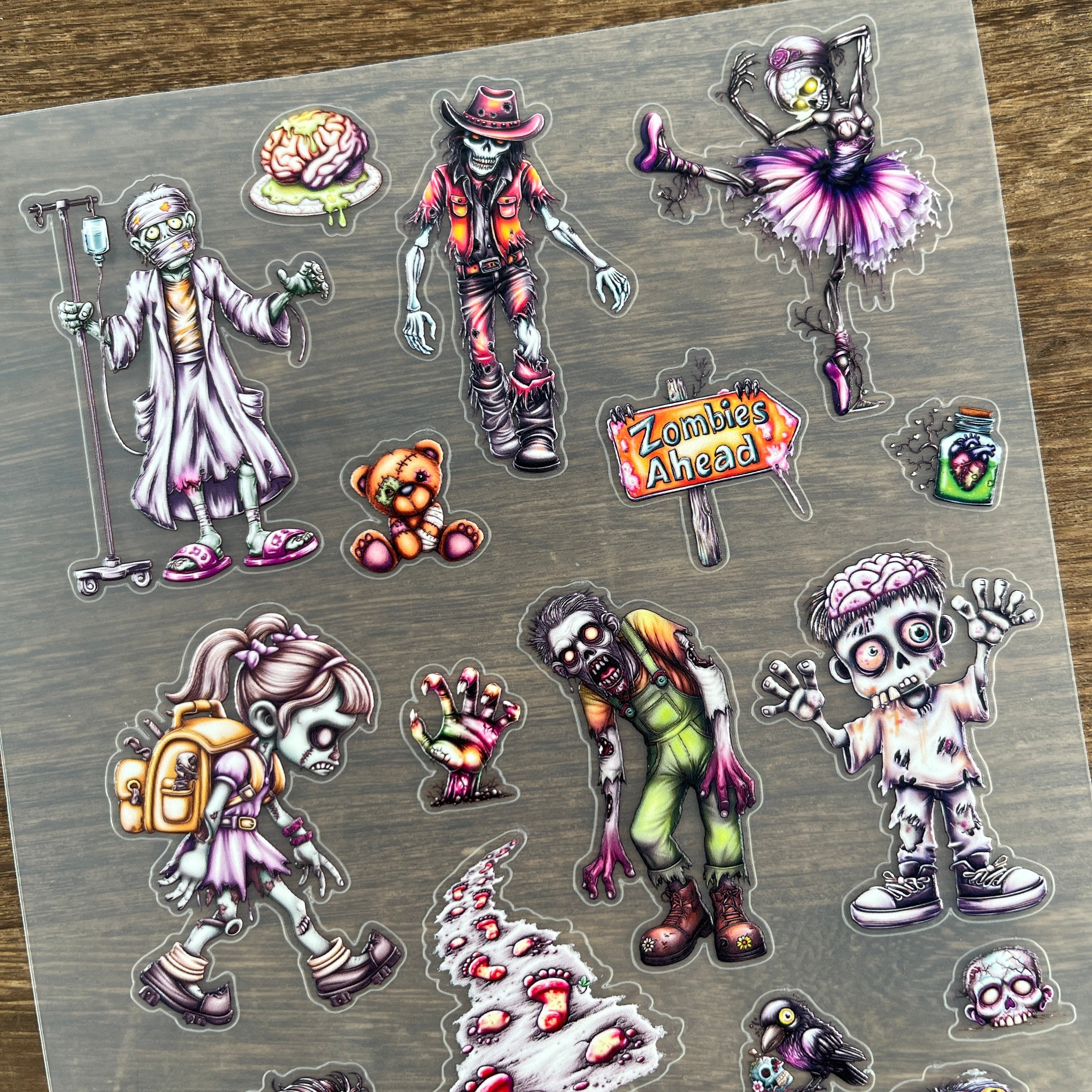 3D Zombie PET Sticker 1 Pcs