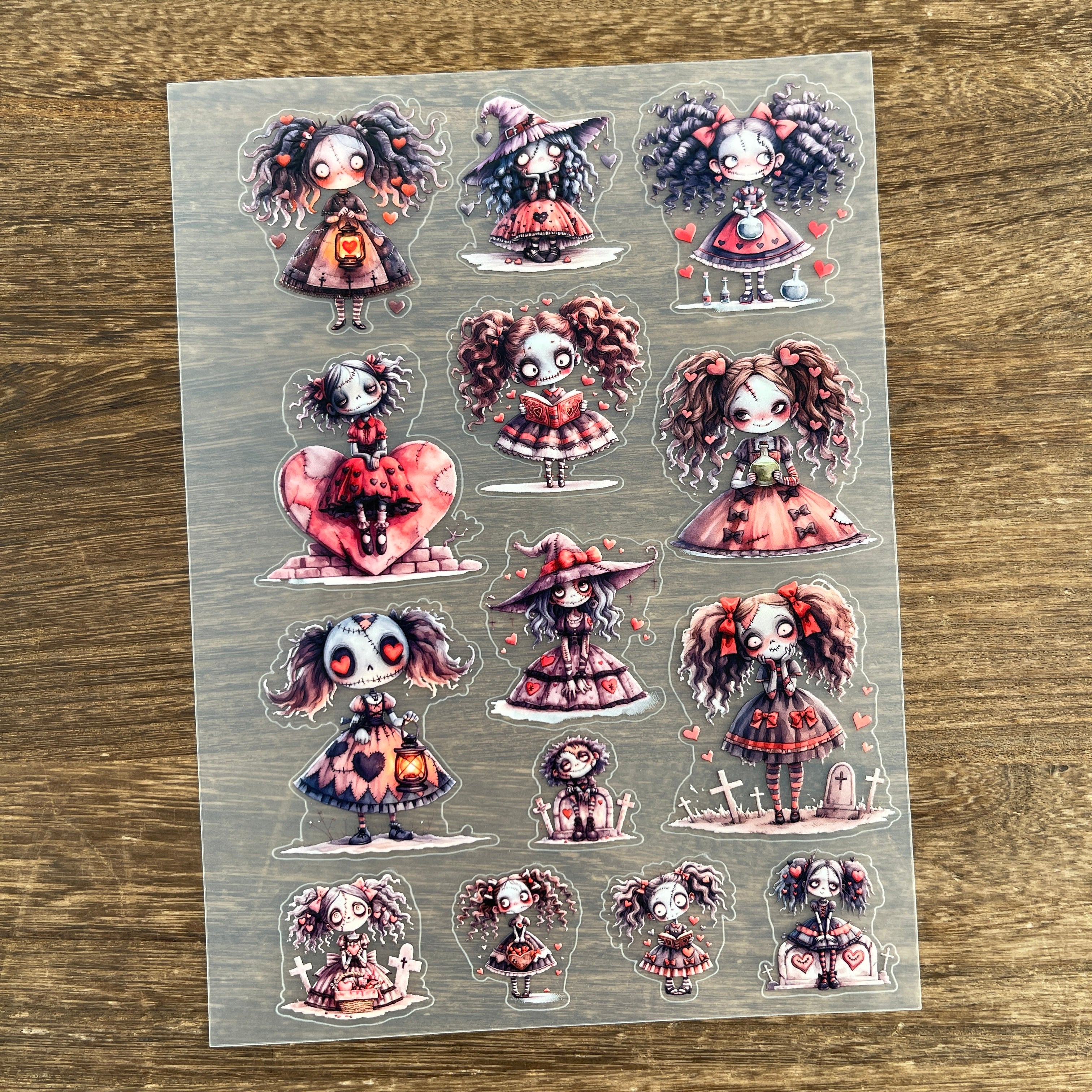 3D Zombie Girl PET Sticker 1 Pcs