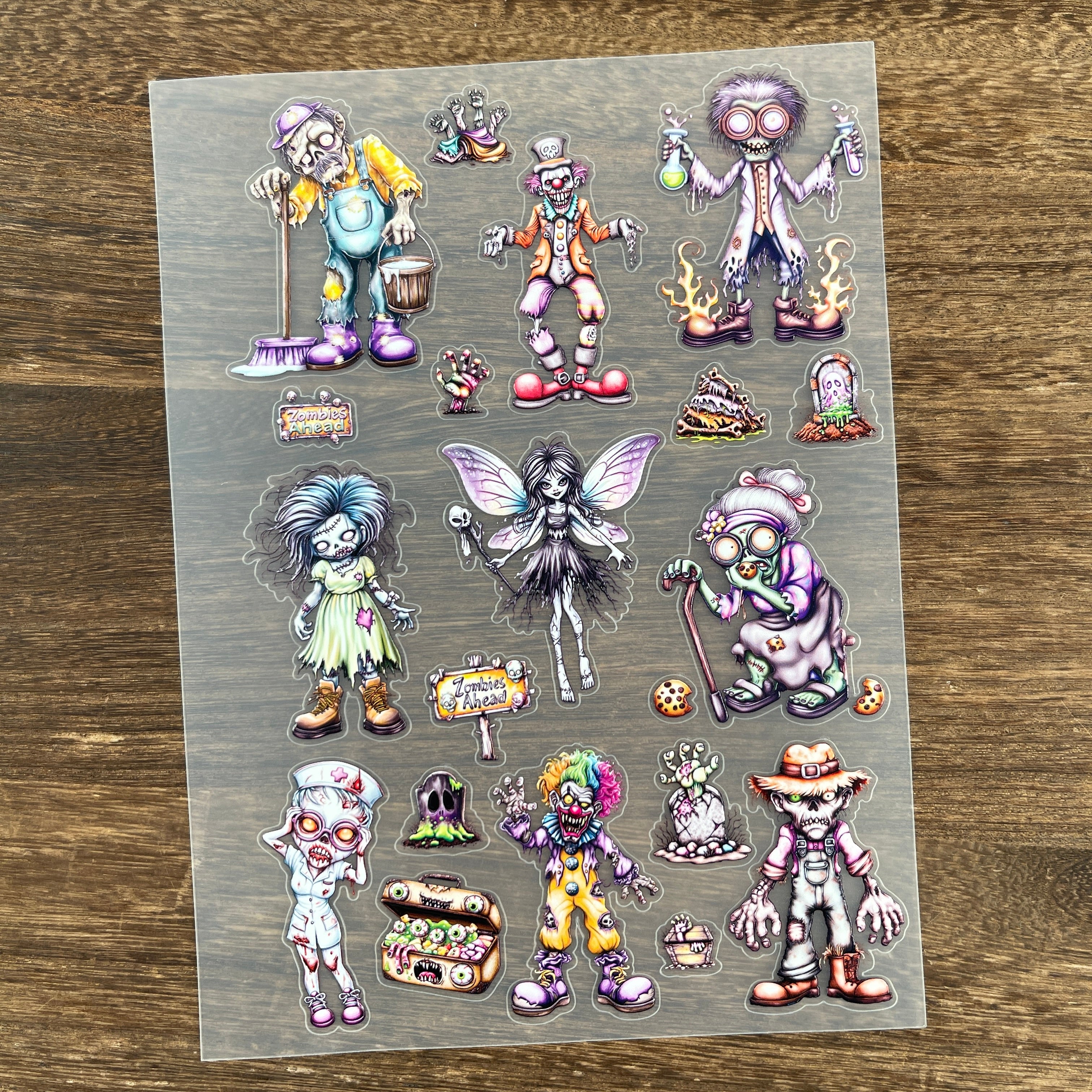 3D Zombie PET Sticker 1 Pcs