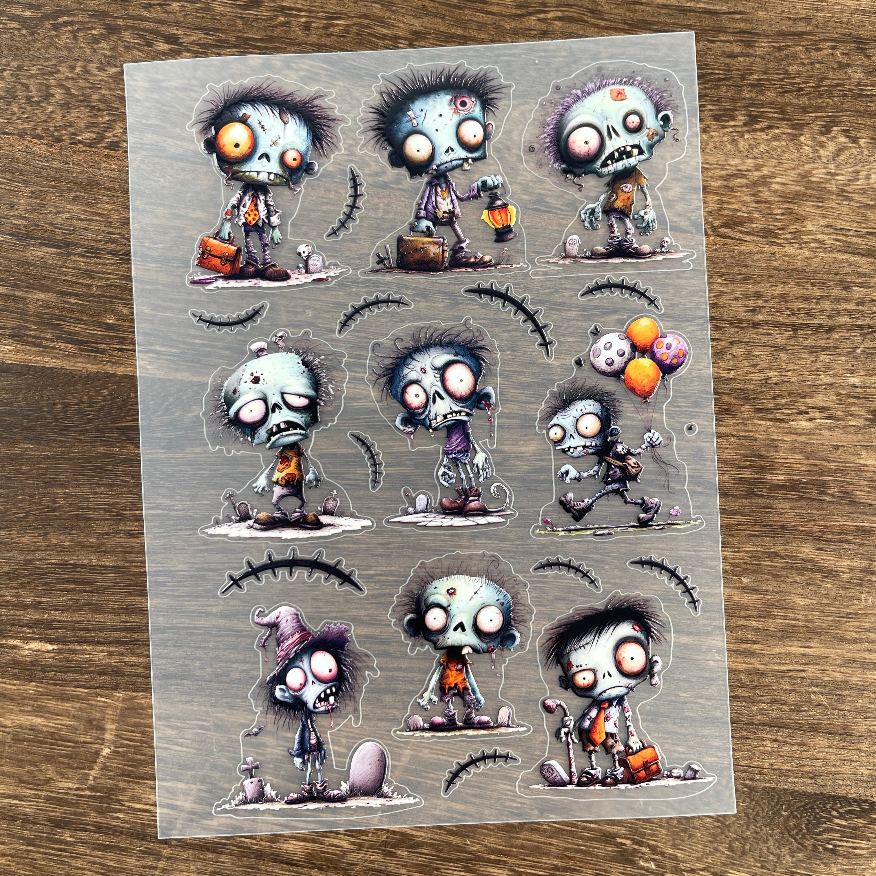 3D Zombie PET Sticker 1 Pcs