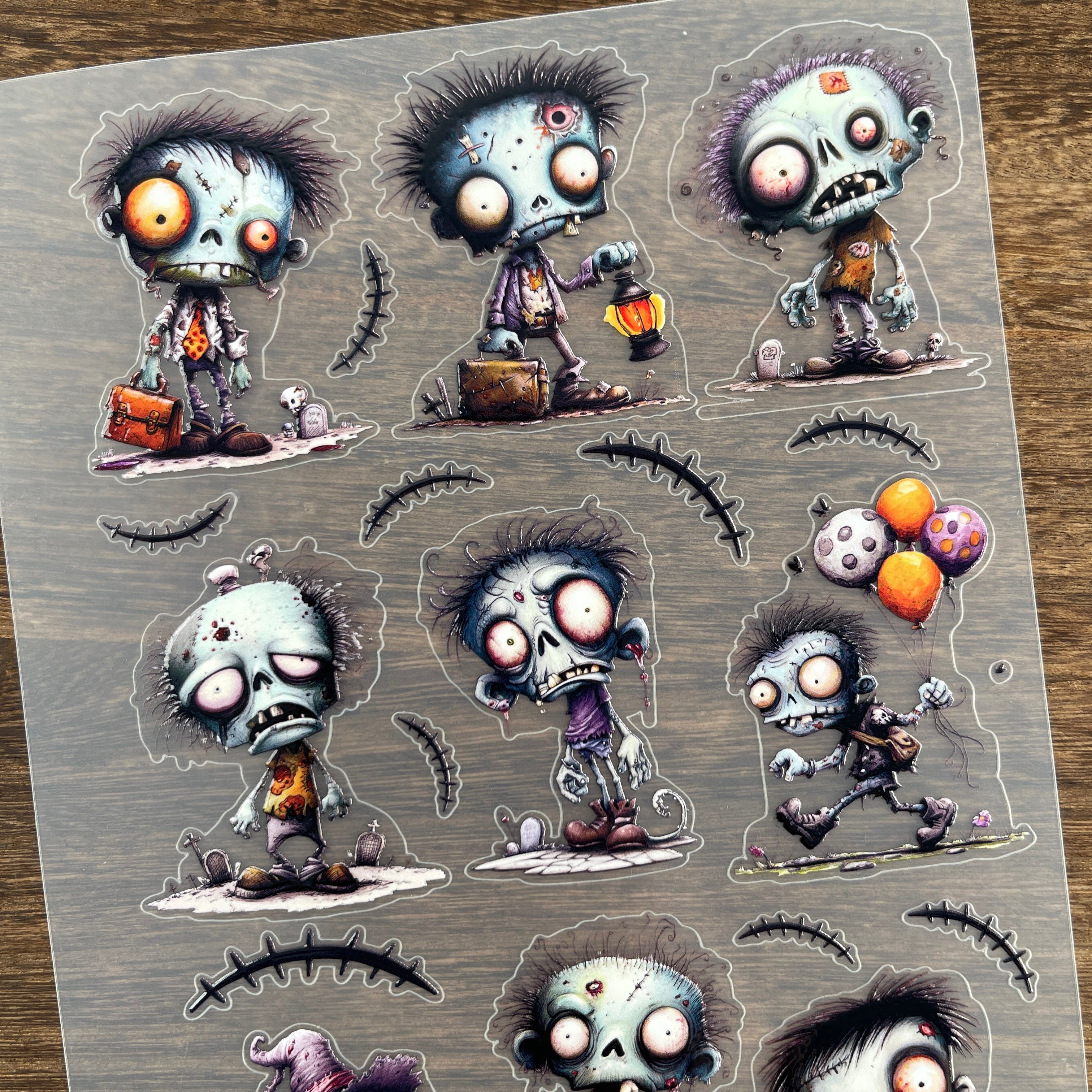 3D Zombie PET Sticker 1 Pcs