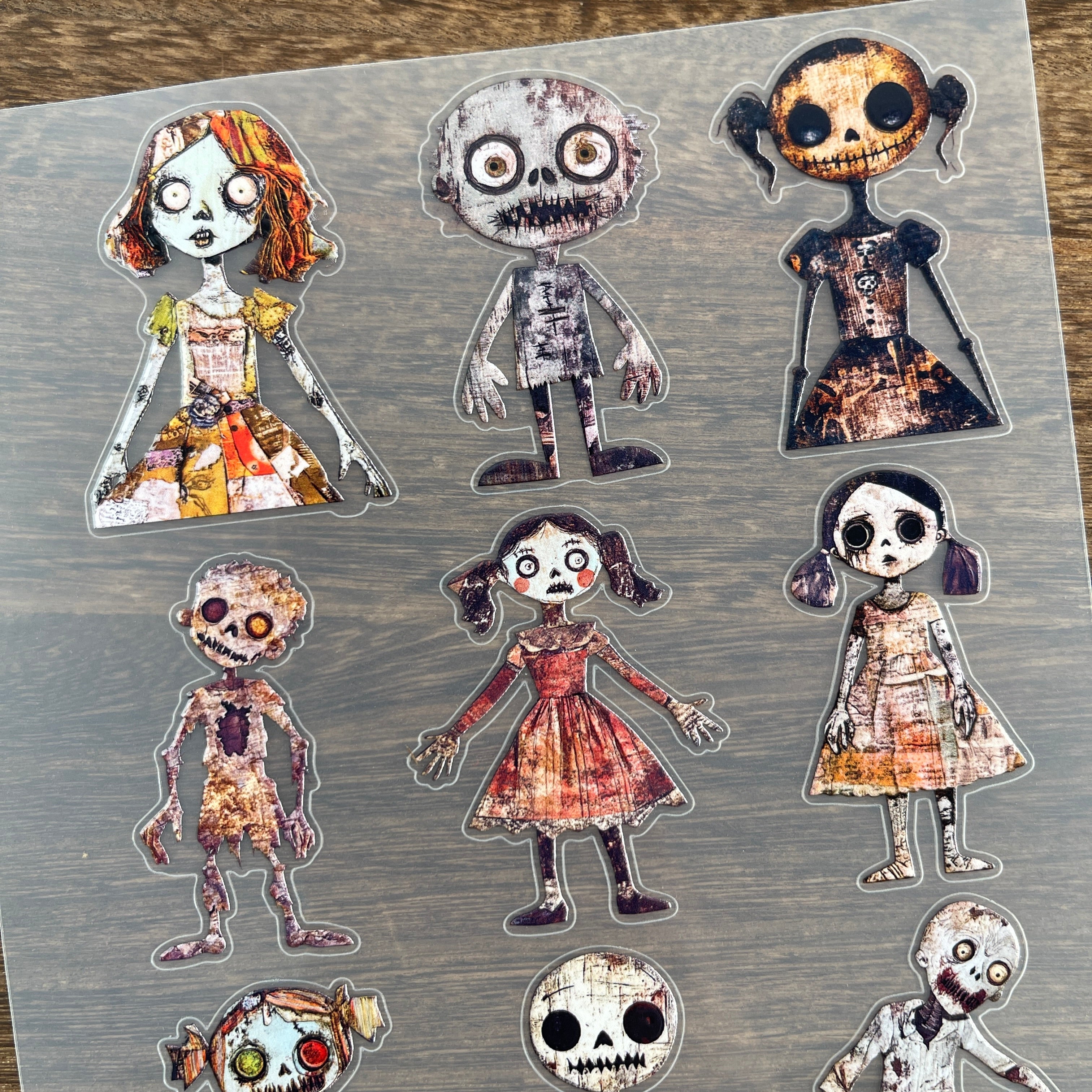 3D Vintage Zombie PET Sticker 1 Pcs