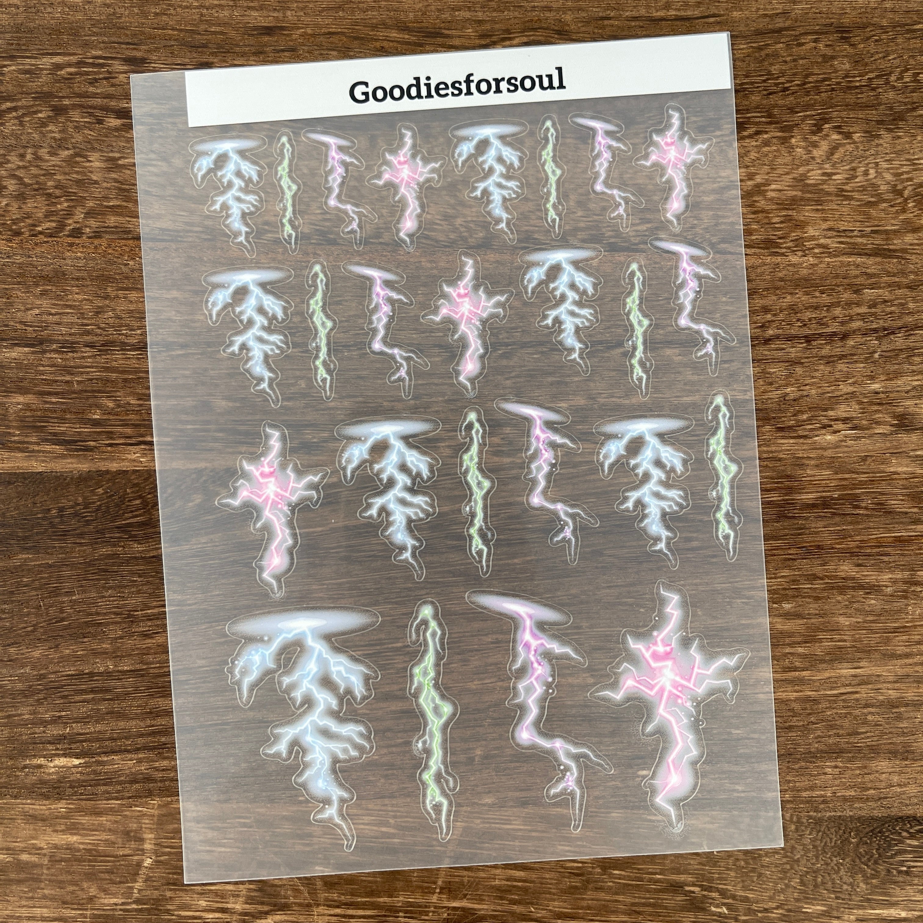 3D Lightning PET Sticker 1 Pcs
