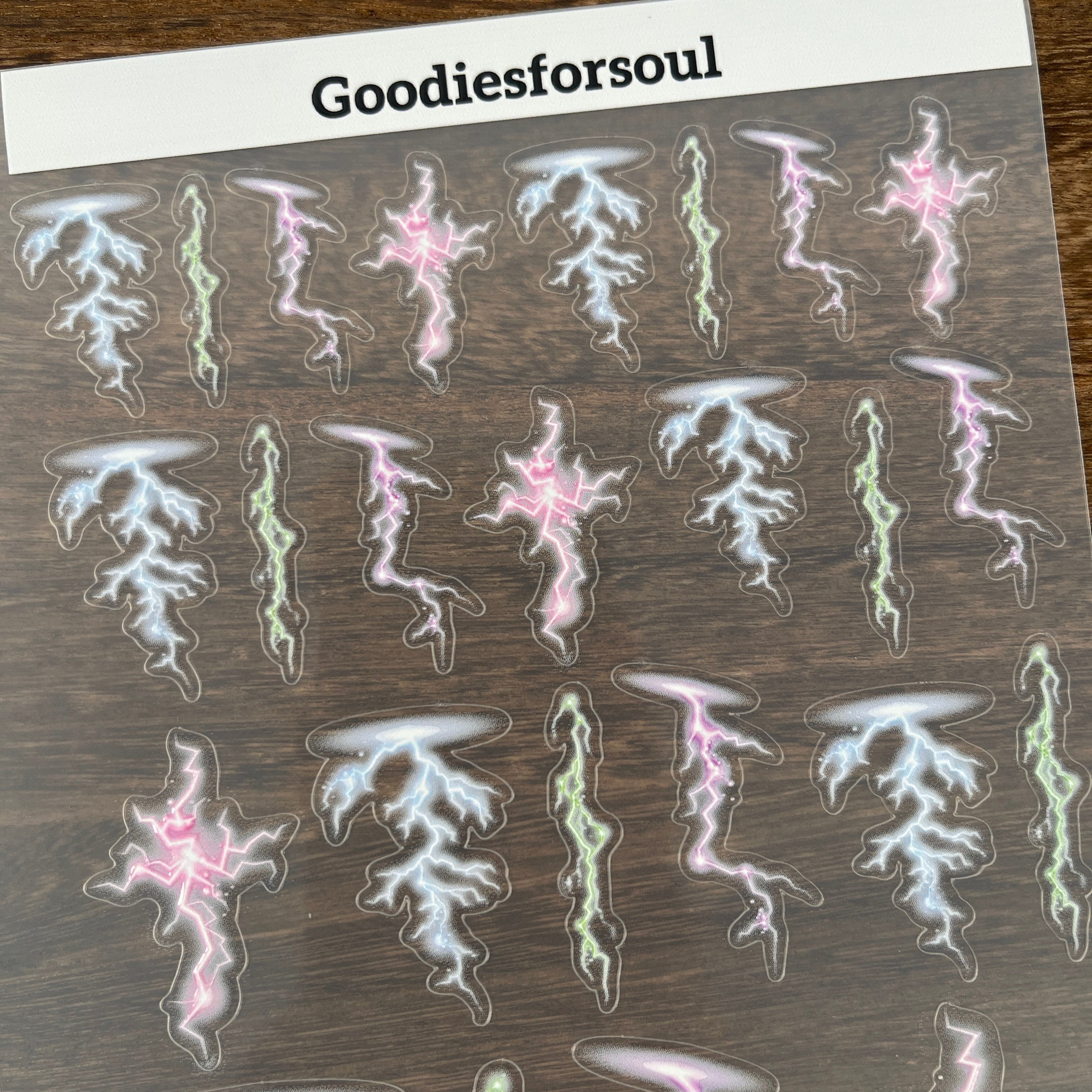 3D Lightning PET Sticker 1 Pcs