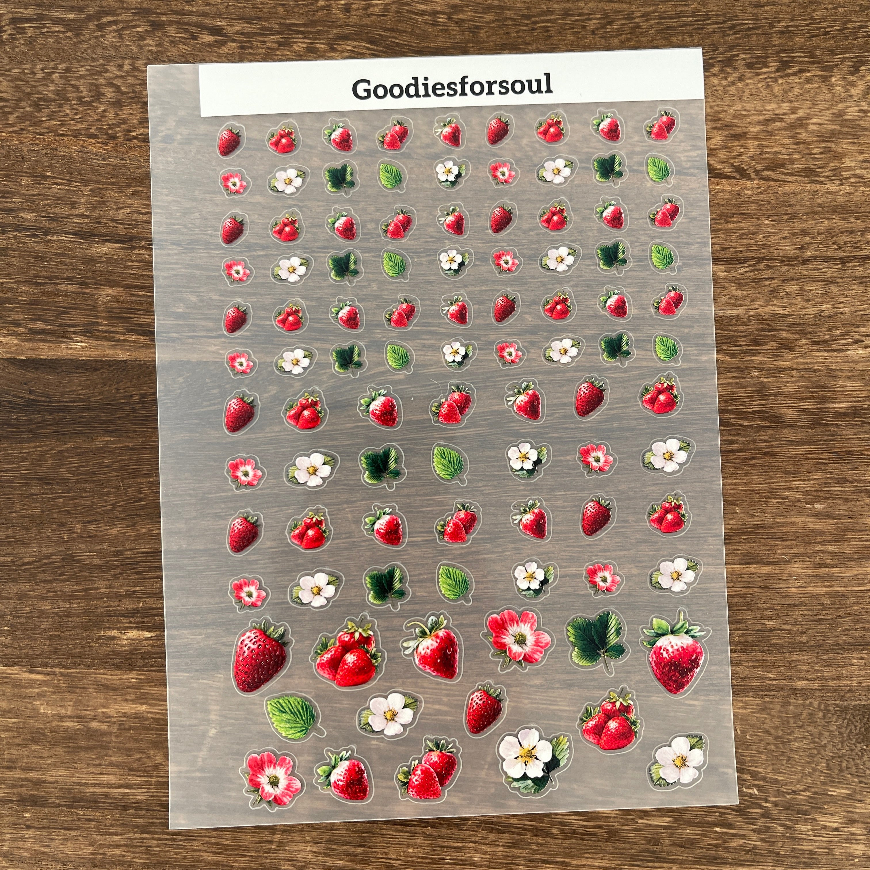 3D Strawberry PET Sticker 1 Pcs