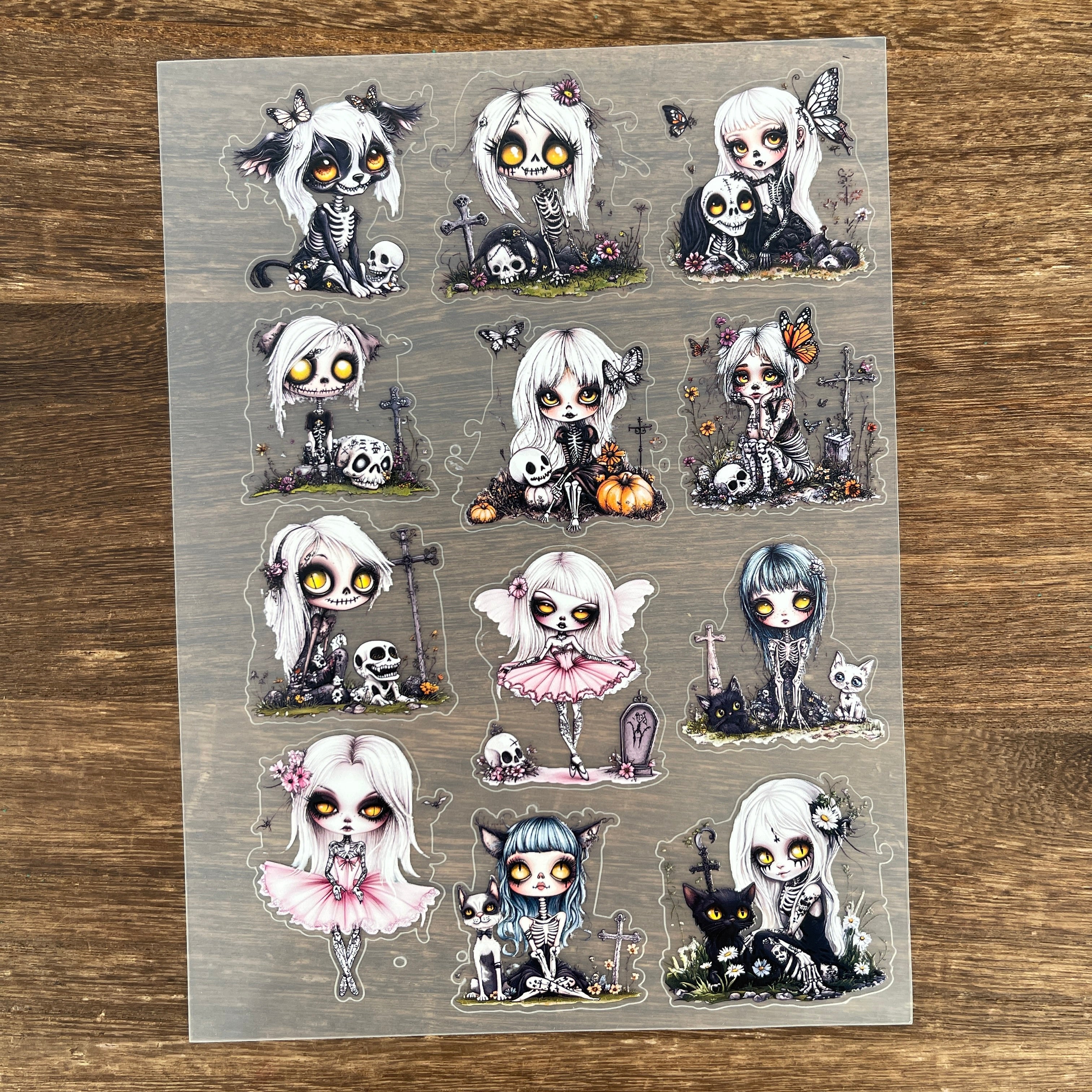 3D Ghost Skull Girl PET Sticker 1 Pcs