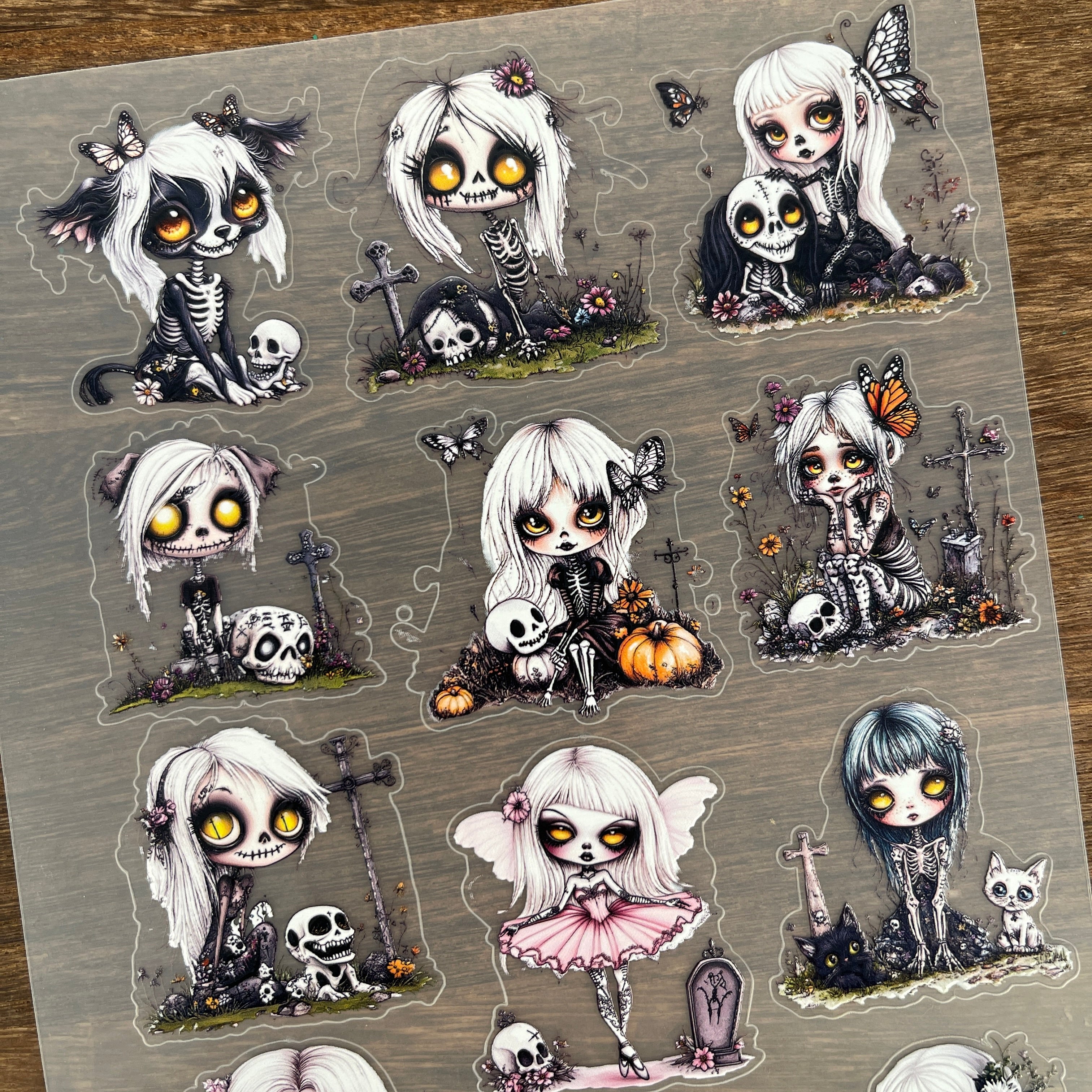 3D Ghost Skull Girl PET Sticker 1 Pcs