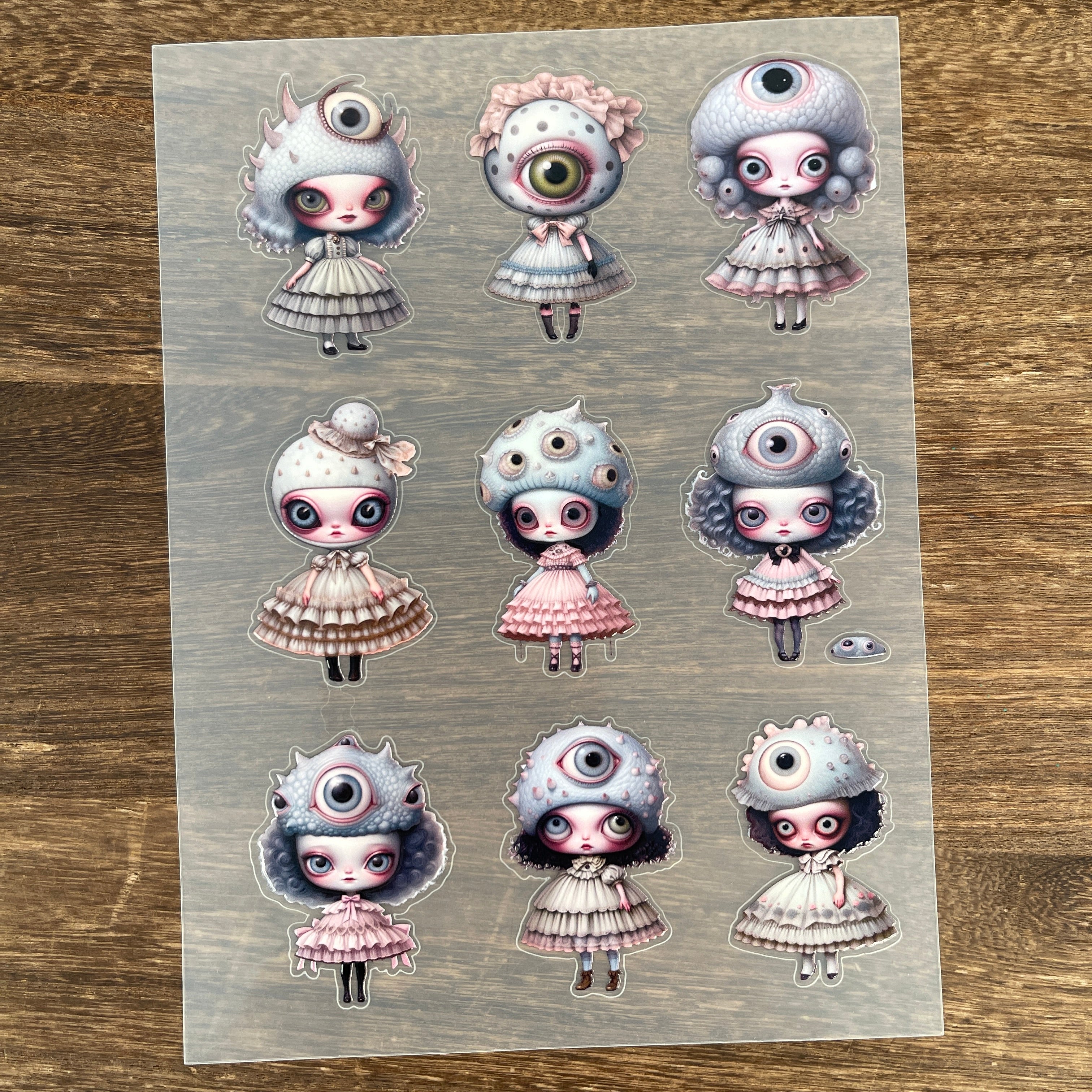 3D The Big-Eyed Girl PET Sticker 1 Pcs