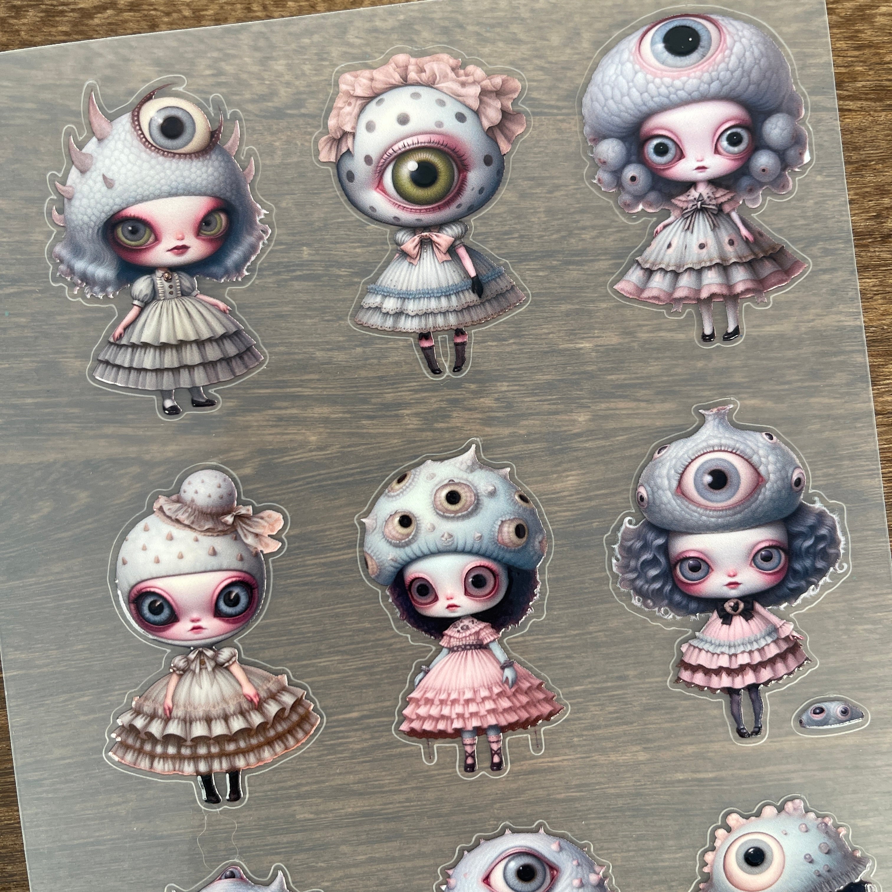 3D The Big-Eyed Girl PET Sticker 1 Pcs