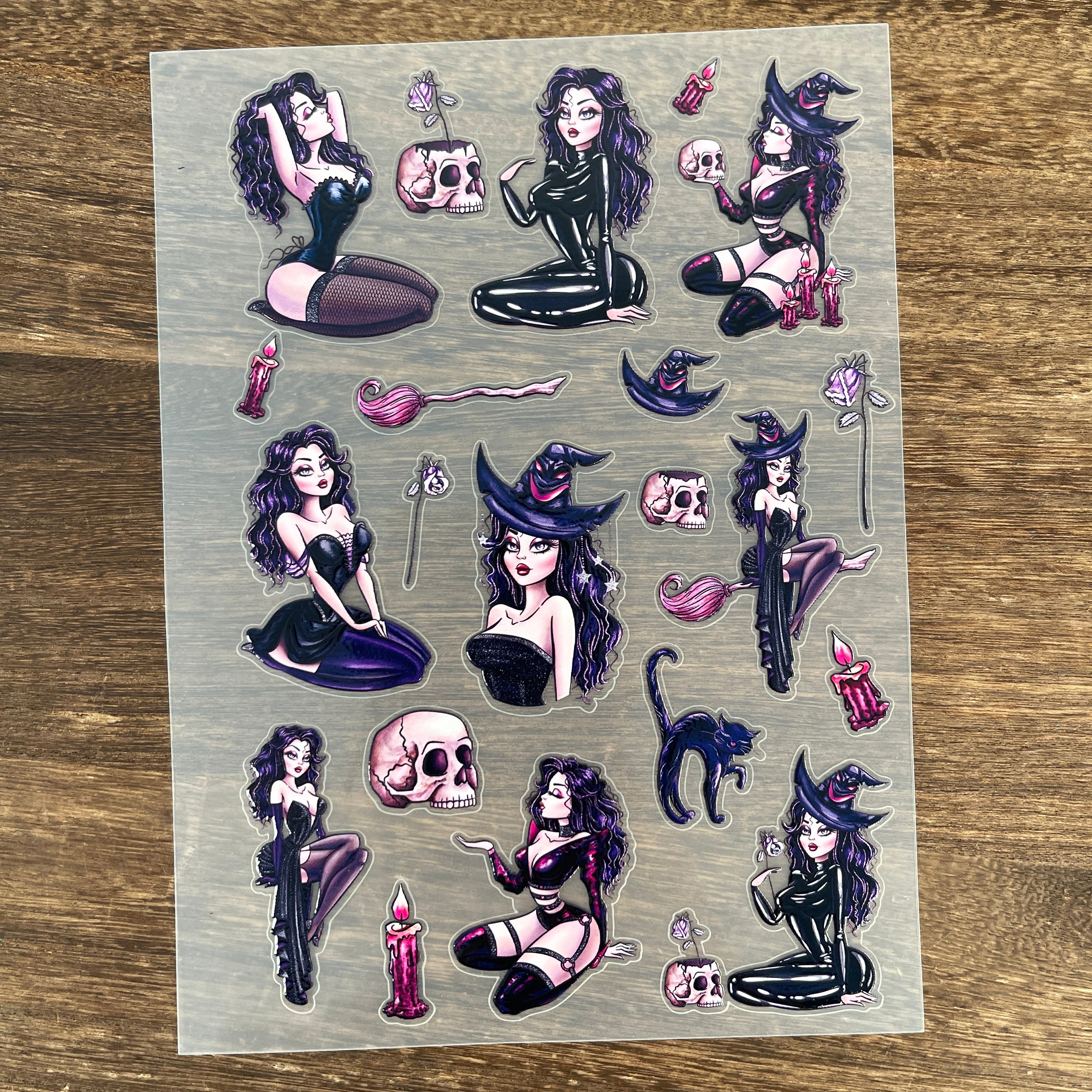 3D Witch PET Sticker 1 Pcs