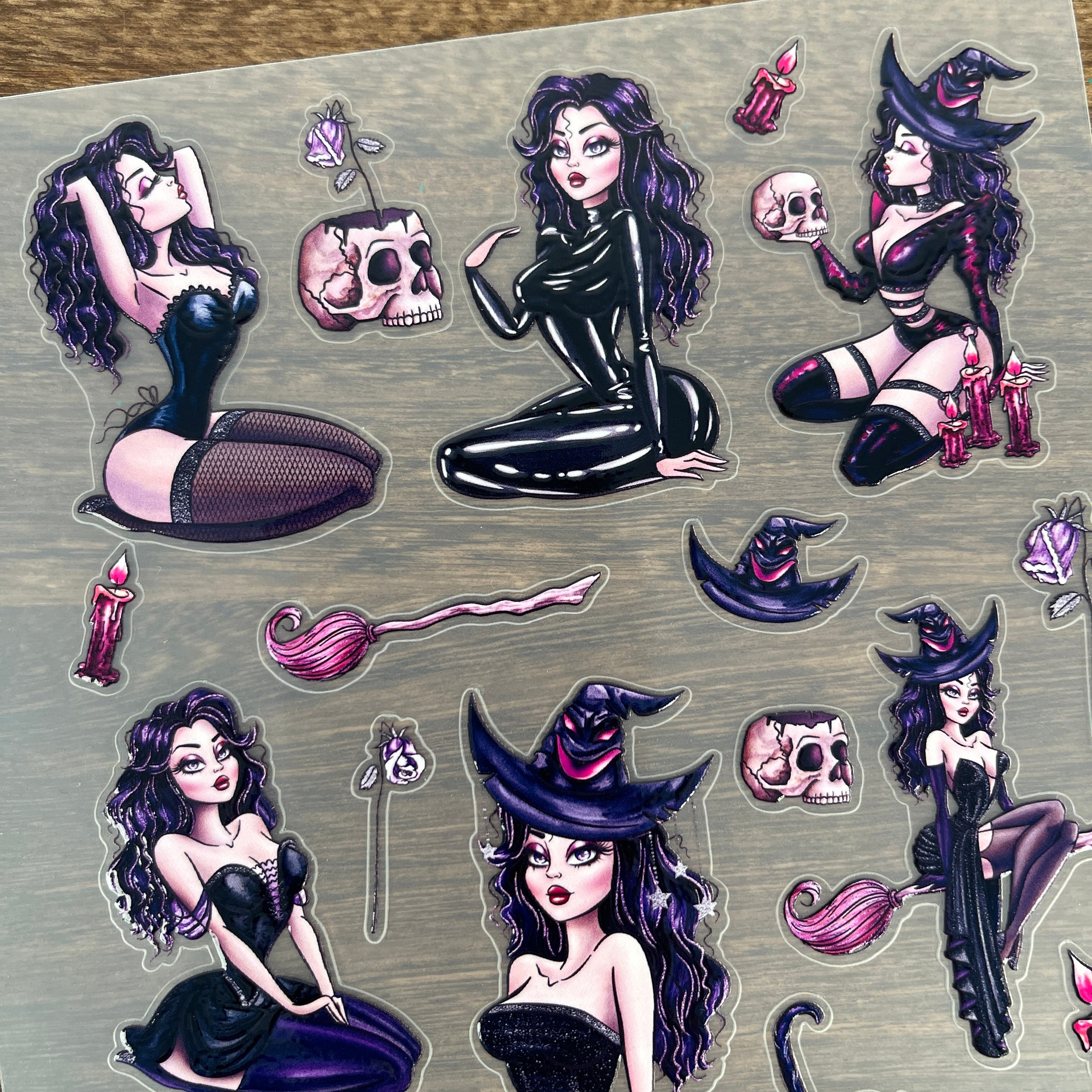 3D Witch PET Sticker 1 Pcs