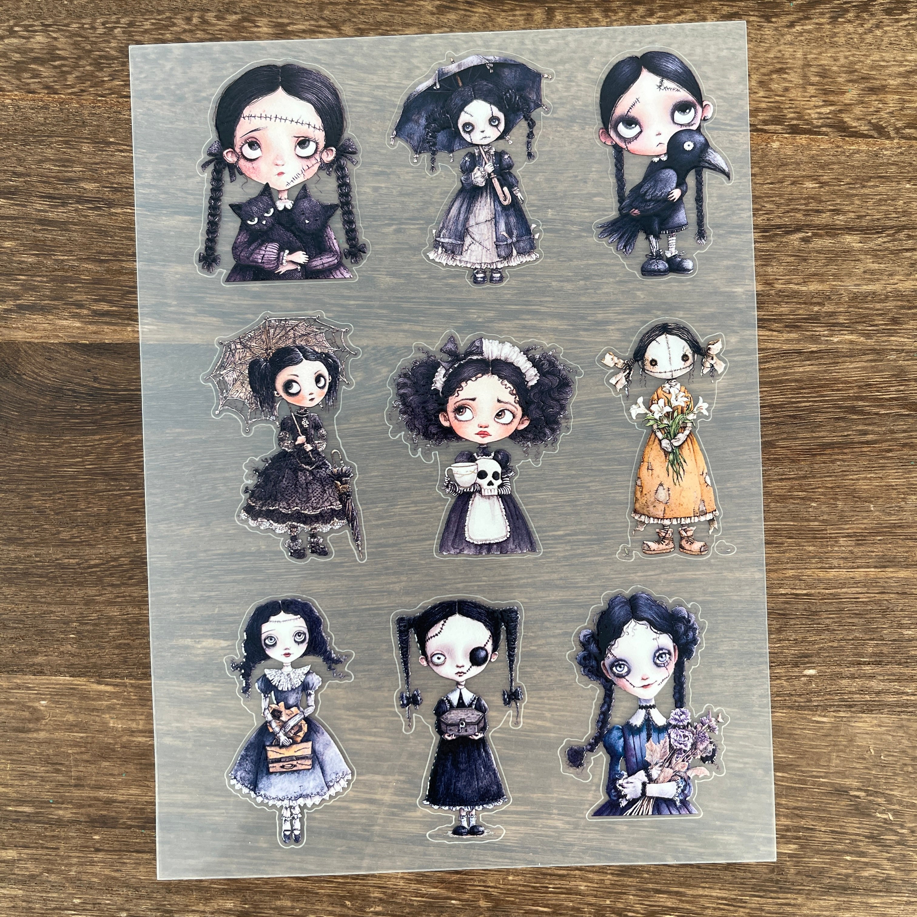 3D Horror Doll PET Sticker 1 Pcs