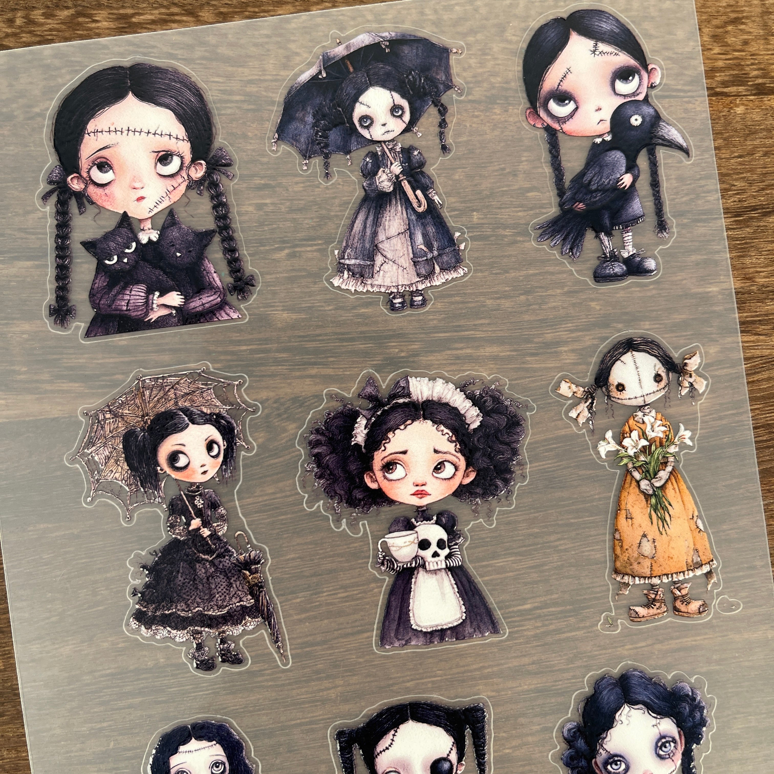 3D Horror Doll PET Sticker 1 Pcs