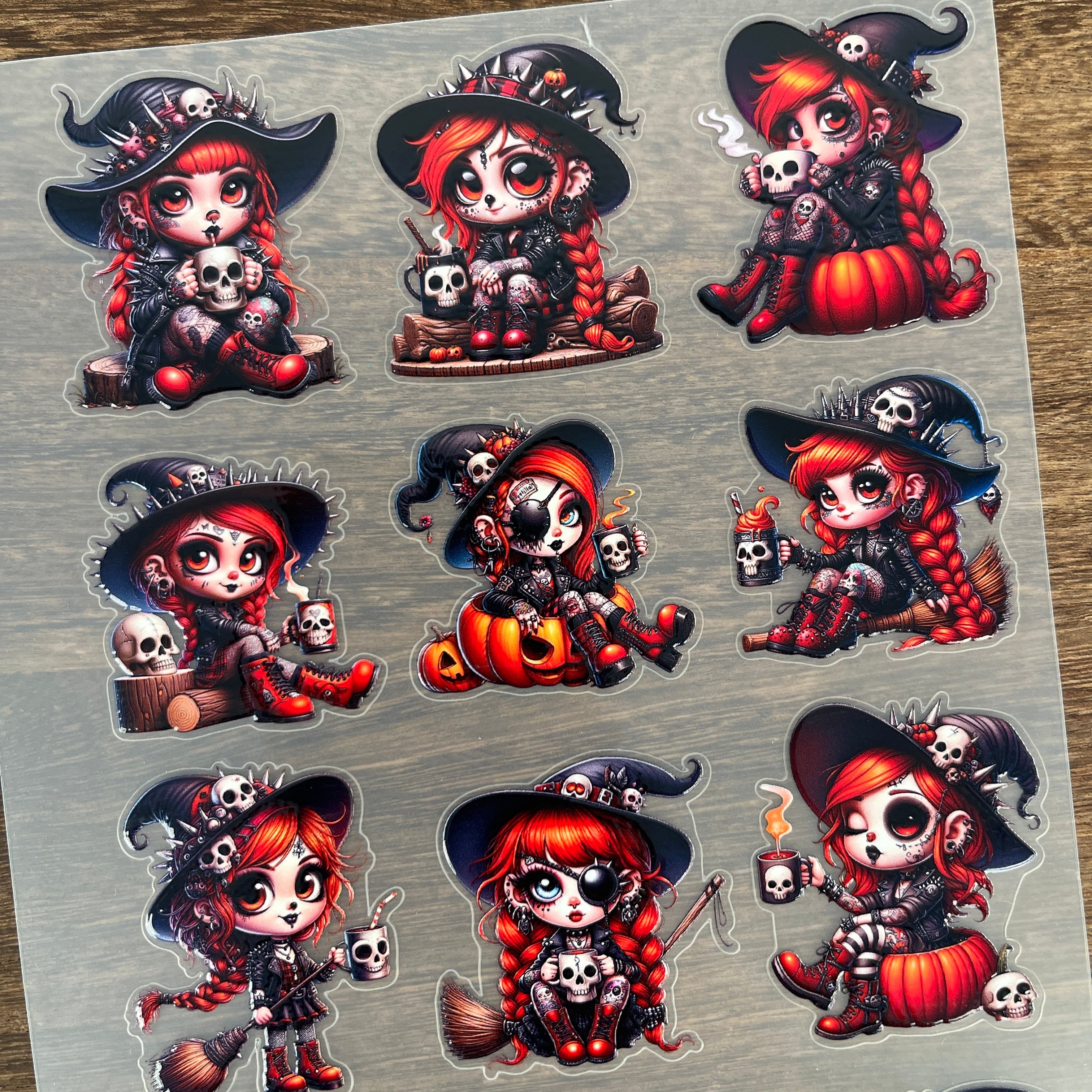 3D Halloween Witch PET Sticker 1 Pcs