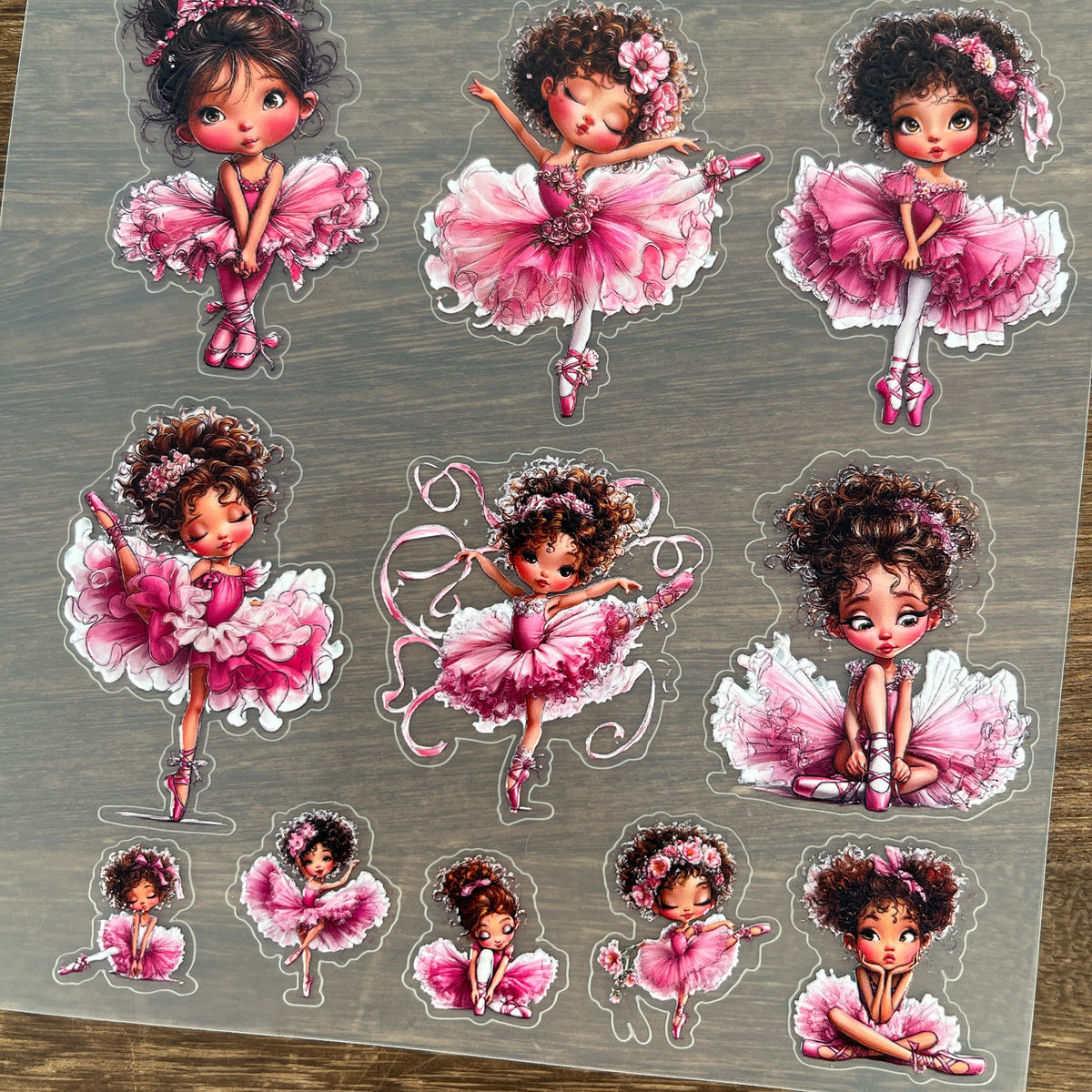 Full ballet girl PET sticker sheet