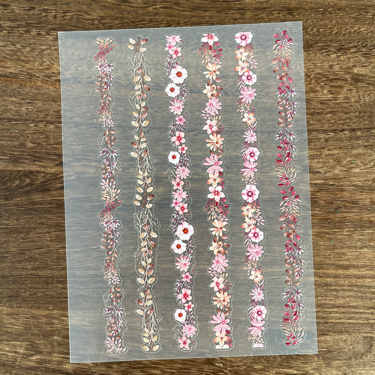 Flower border strips close-up