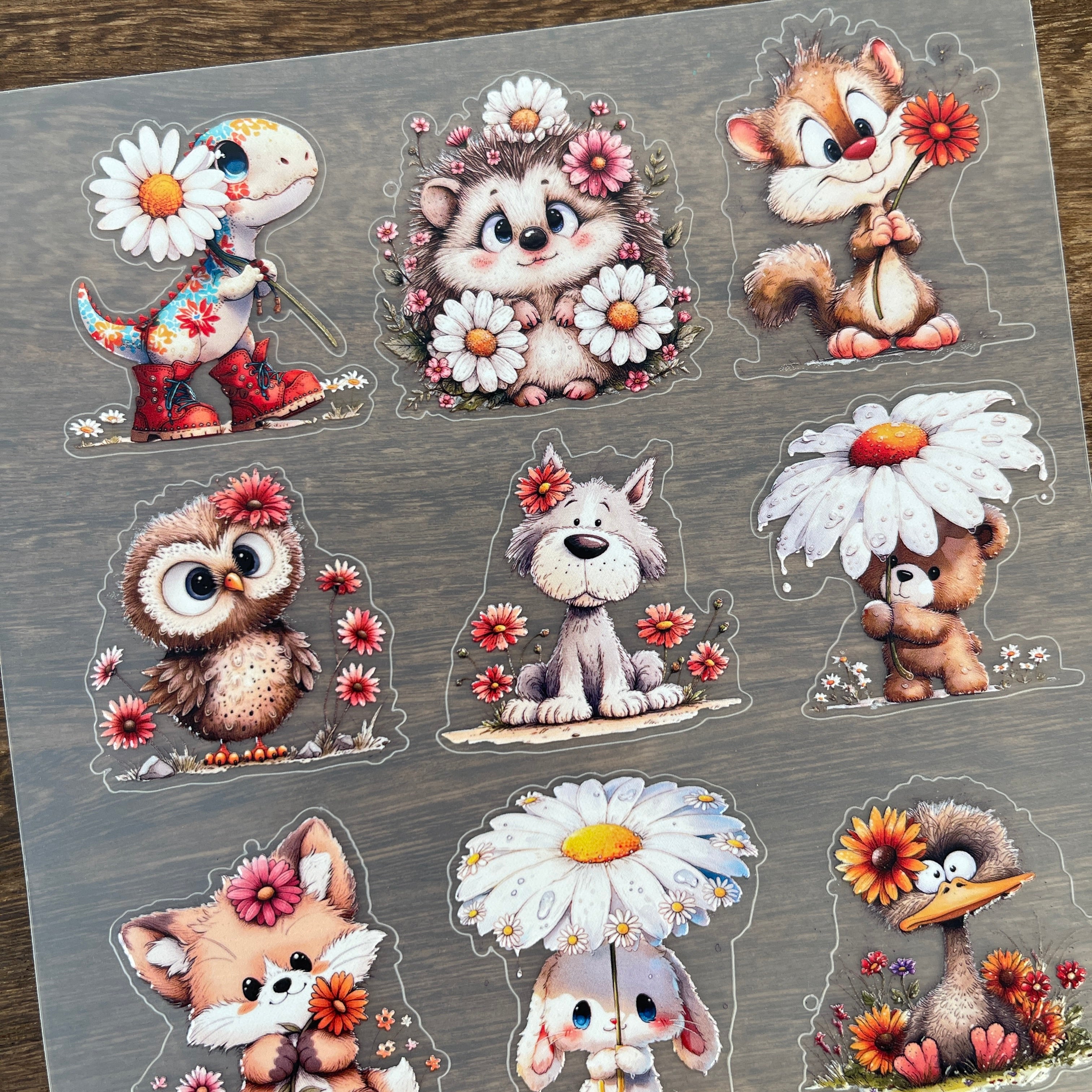 3D Daisy Animals PET Sticker 1 Pcs