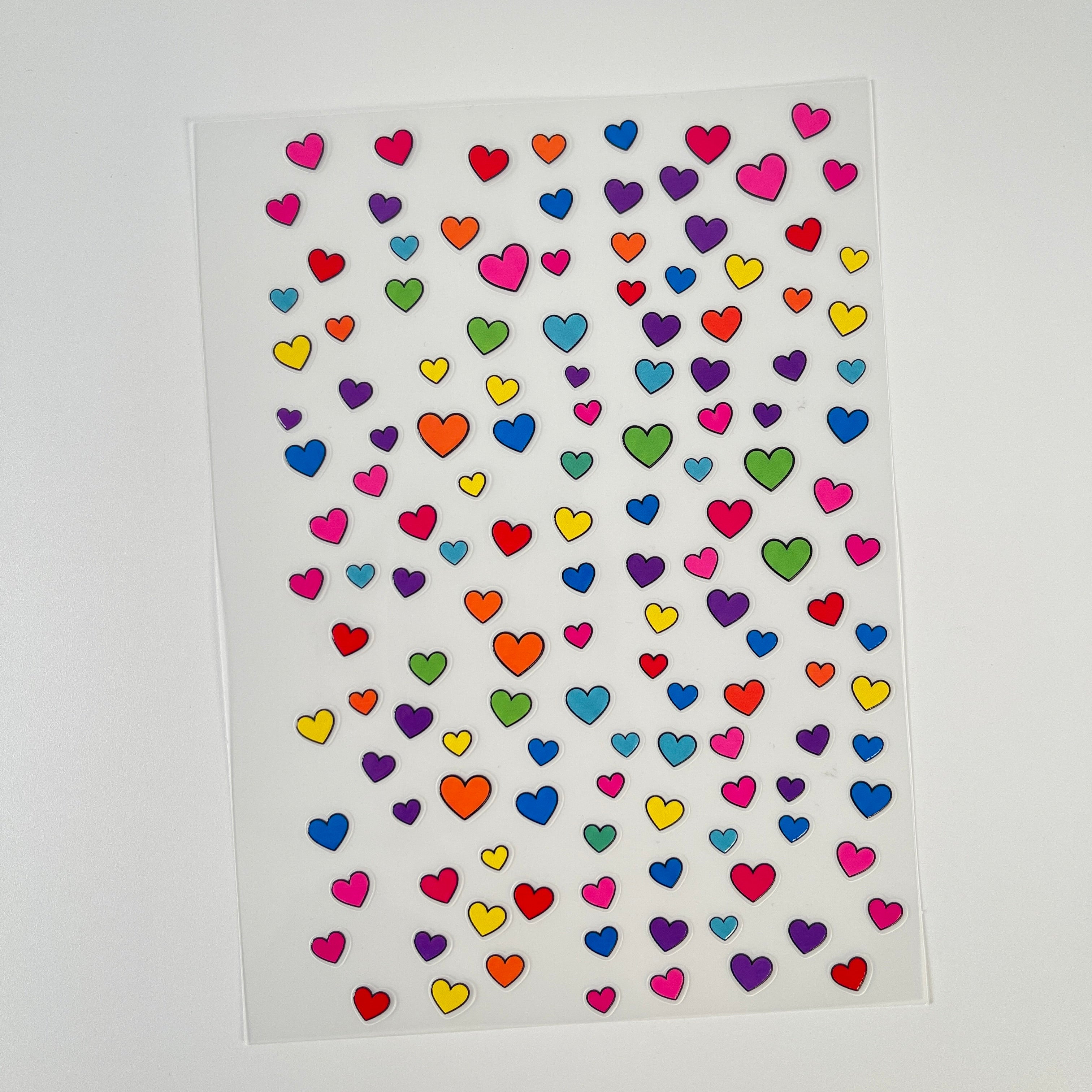 3D Colorful Heart PET Sticker 1 Pcs