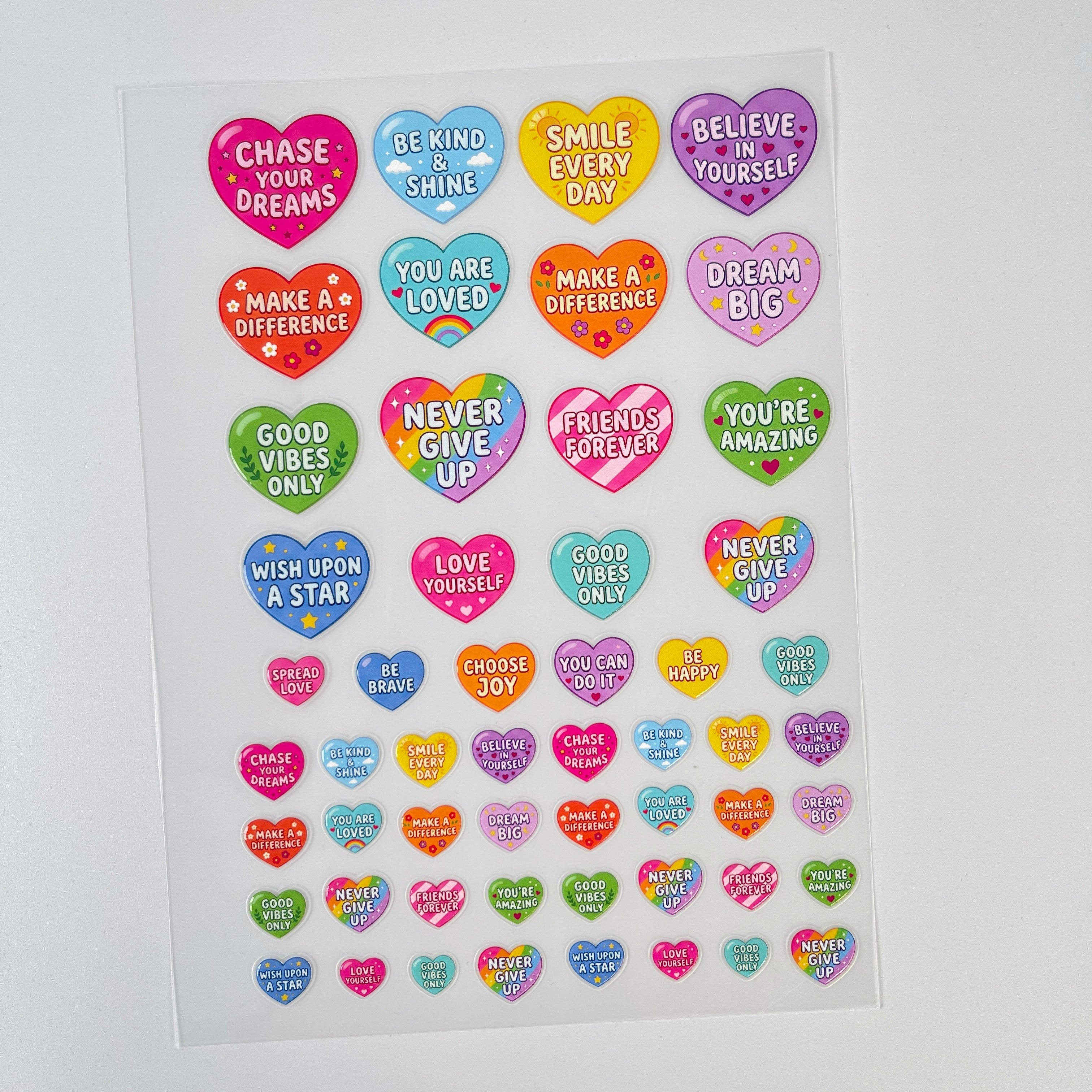 3D Positive Energy & Love label PET Sticker 1 Pcs