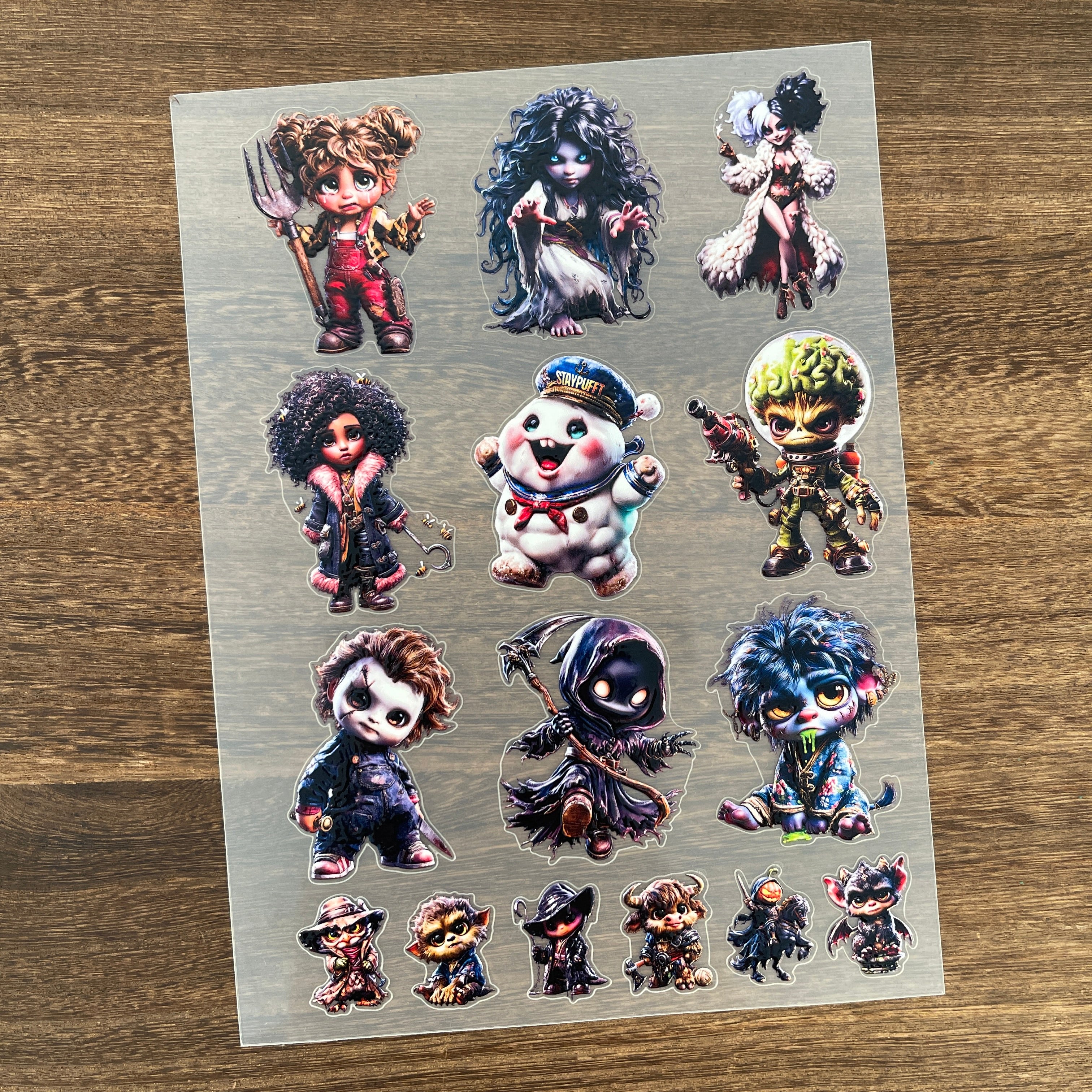 3D Horror Characters PET Sticker 1 Pcs