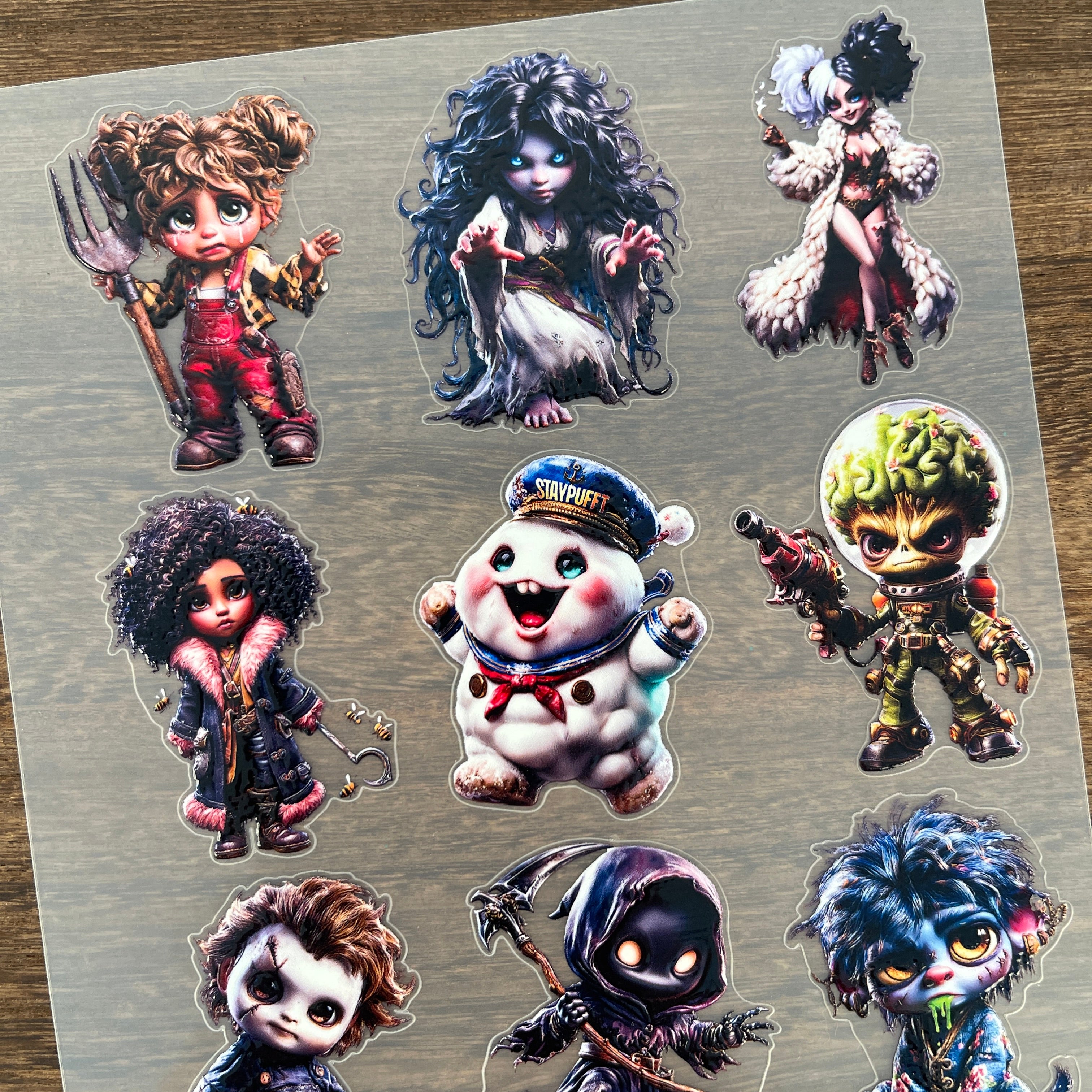 3D Horror Characters PET Sticker 1 Pcs