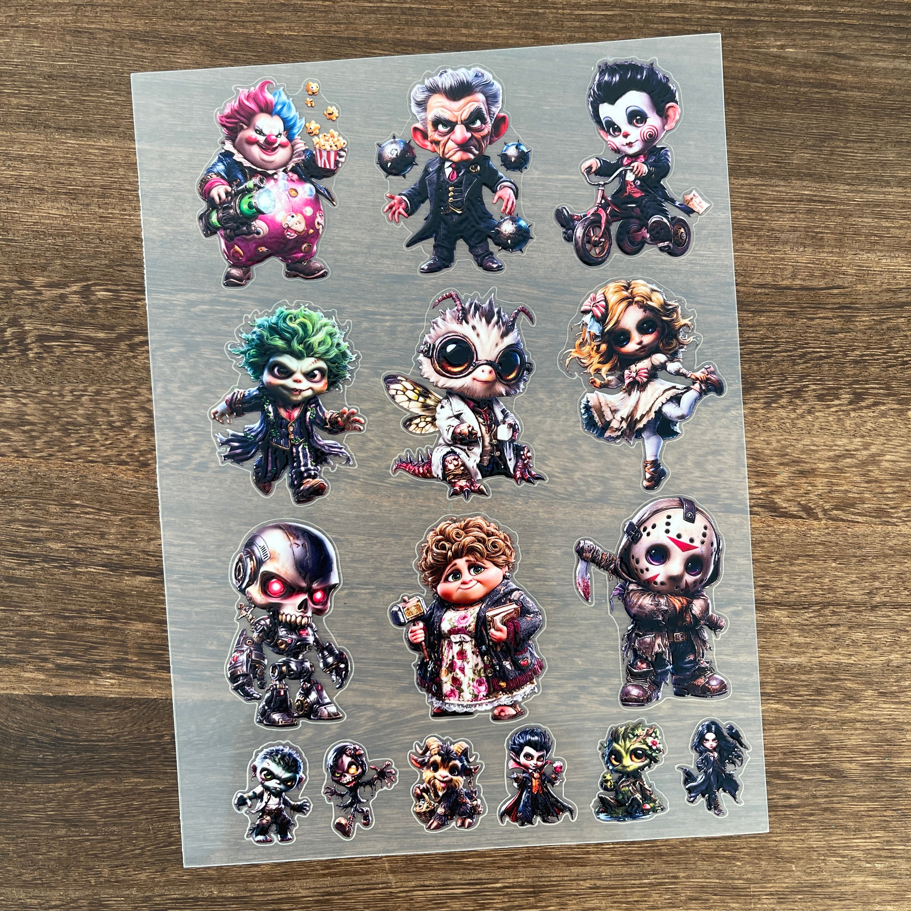 3D Horror Characters PET Sticker 1 Pcs