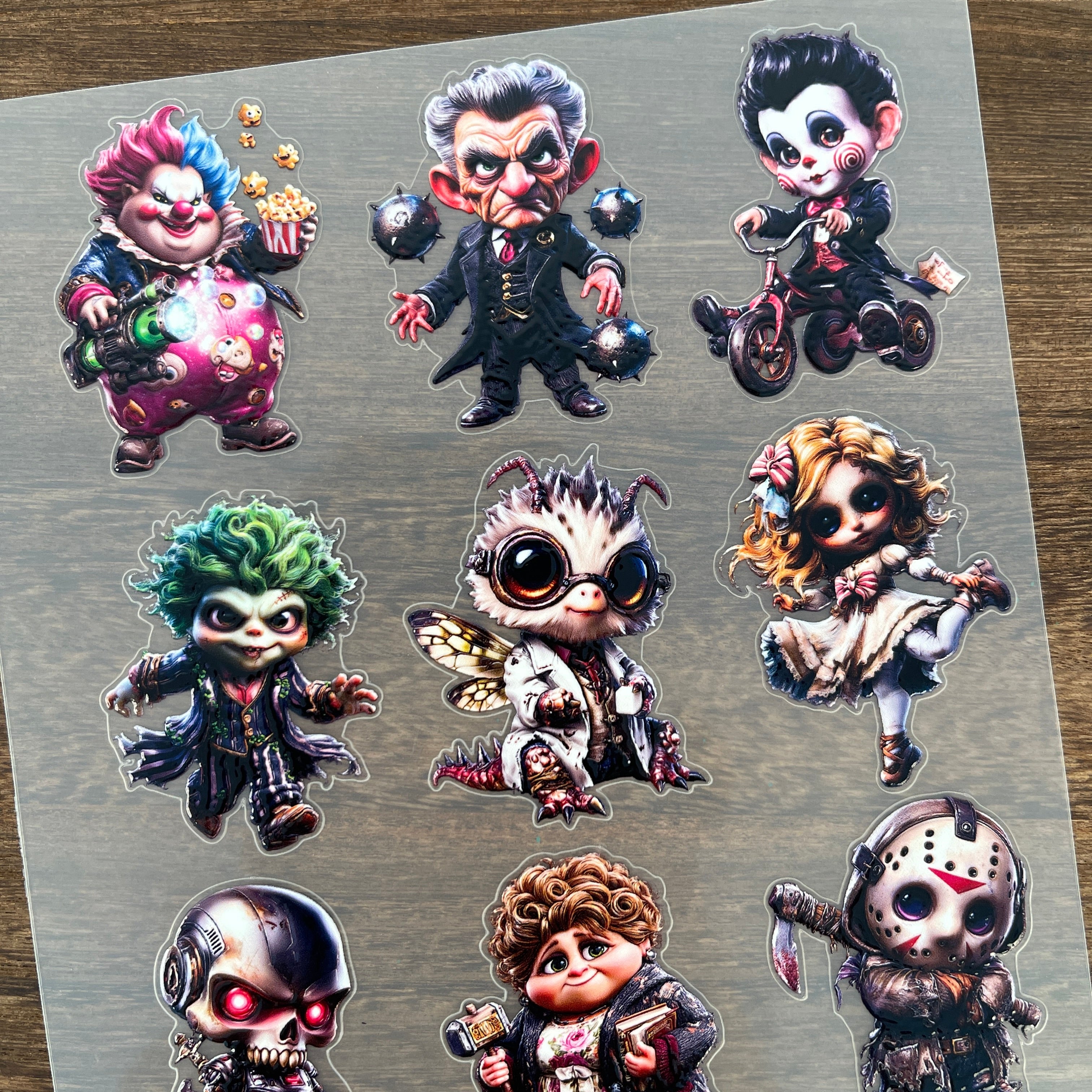 3D Horror Characters PET Sticker 1 Pcs
