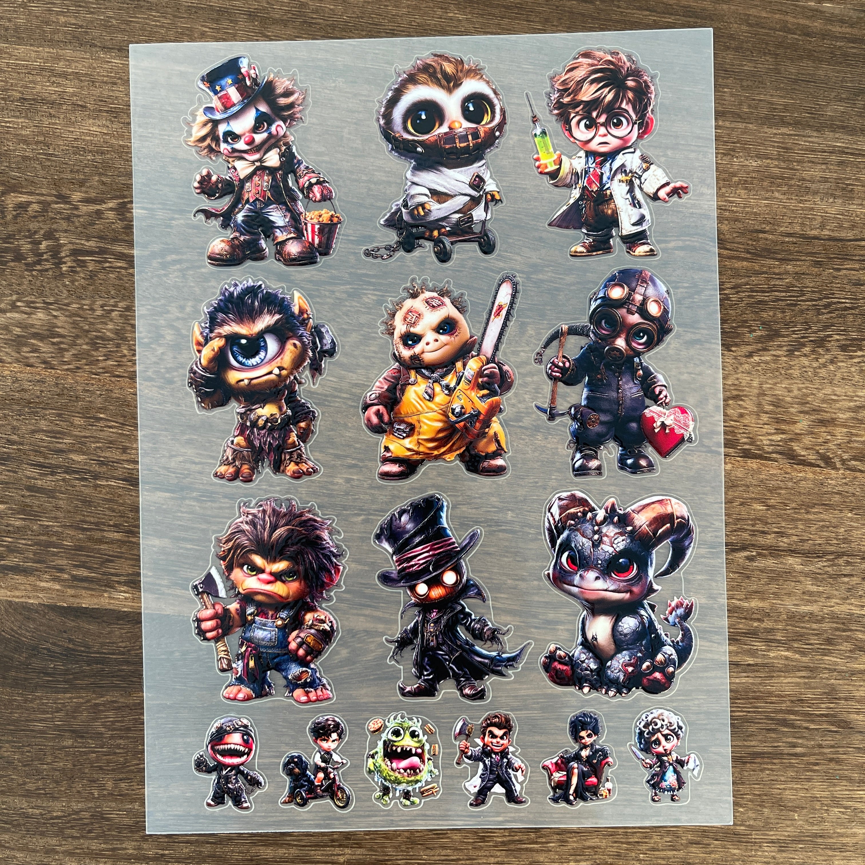 3D Horror Characters PET Sticker 1 Pcs